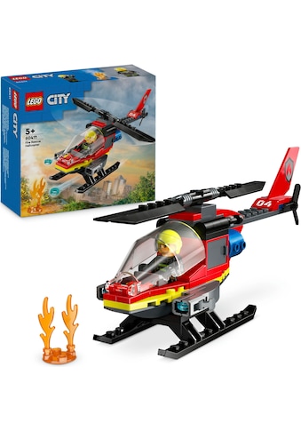 Konstruktionsspielsteine »Feuerwehrhubschrauber (60411), LEGO City«, (85 St.)