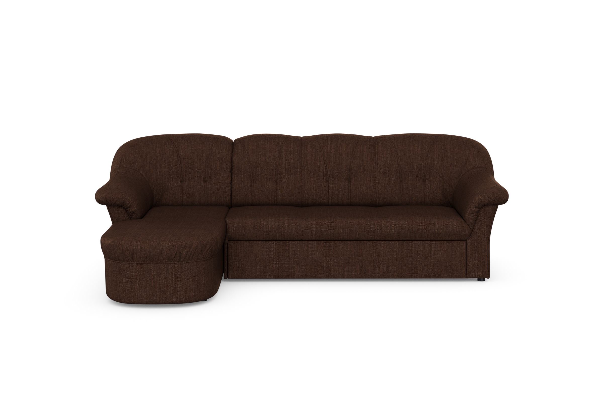 DOMO collection Ecksofa »Pegnitz, elegante Rückensteppung, kompakte Stellmaße 238/141cm, L-Form«, wahlweise mit Bettfunktion