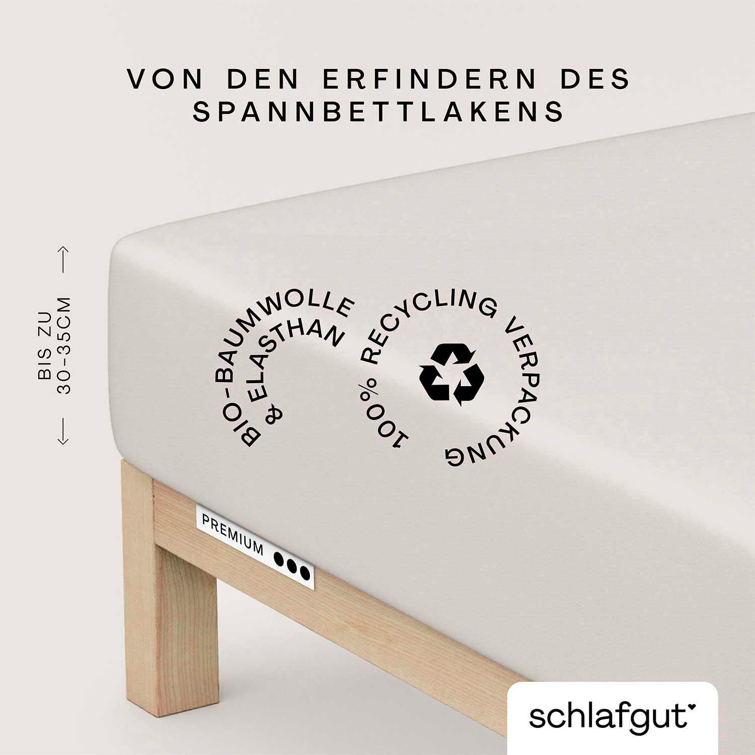 Schlafgut Spannbettlaken »Premium«, Zero Waste Verpackung, PREMIUM Qualität