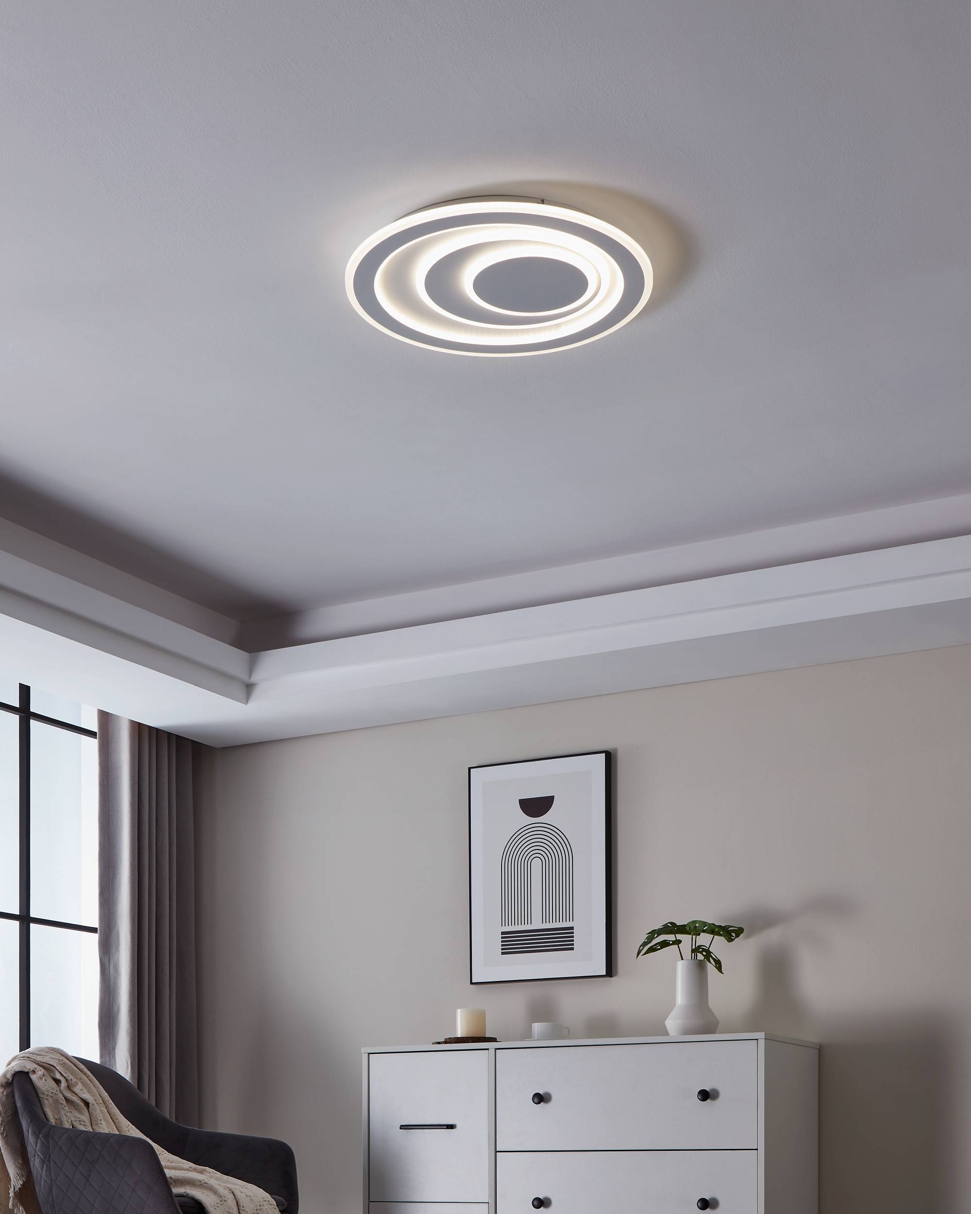 EGLO Deckenleuchte »Palagiano 1 Deckenlampe, Flurlampe aus Metall und Kunst günstig online kaufen