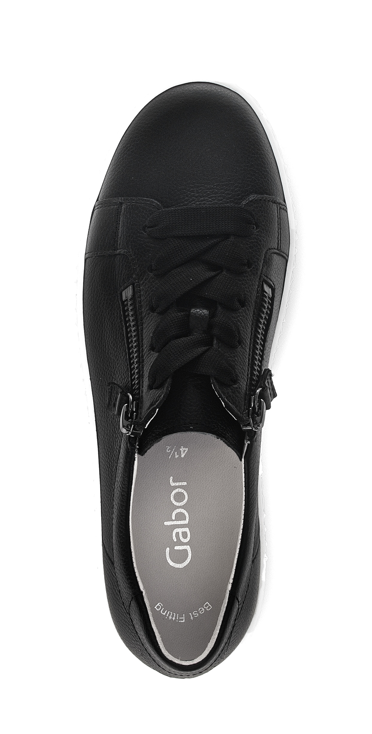 Gabor Plateausneaker, Freizeitschuh, Halbschuh, Schnürschuh mit zwei Reißverschlüssen
