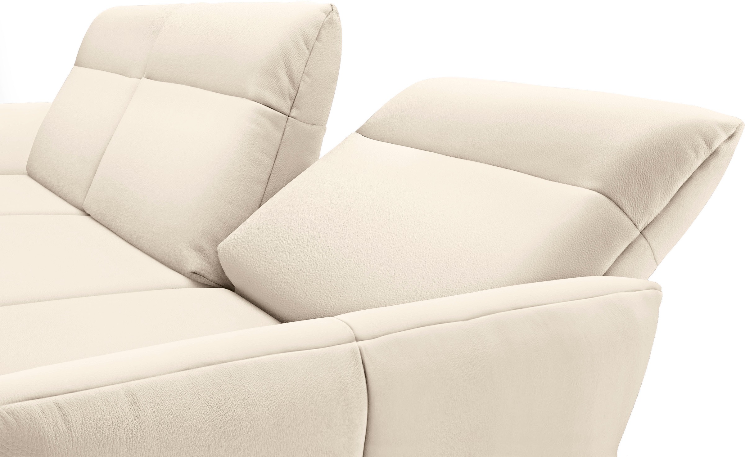 Creation BY ROLF BENZ Ecksofa »CR.460«, Sockel in Nussbaum, Winkelfüße in Umbragrau, Breite 318 cm