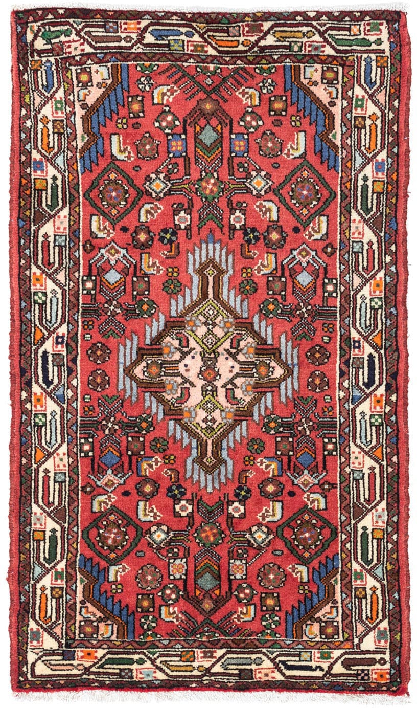 morgenland Wollteppich »Hosseinabad Medaillon Rosso chiaro 125 x 80 cm«, re günstig online kaufen