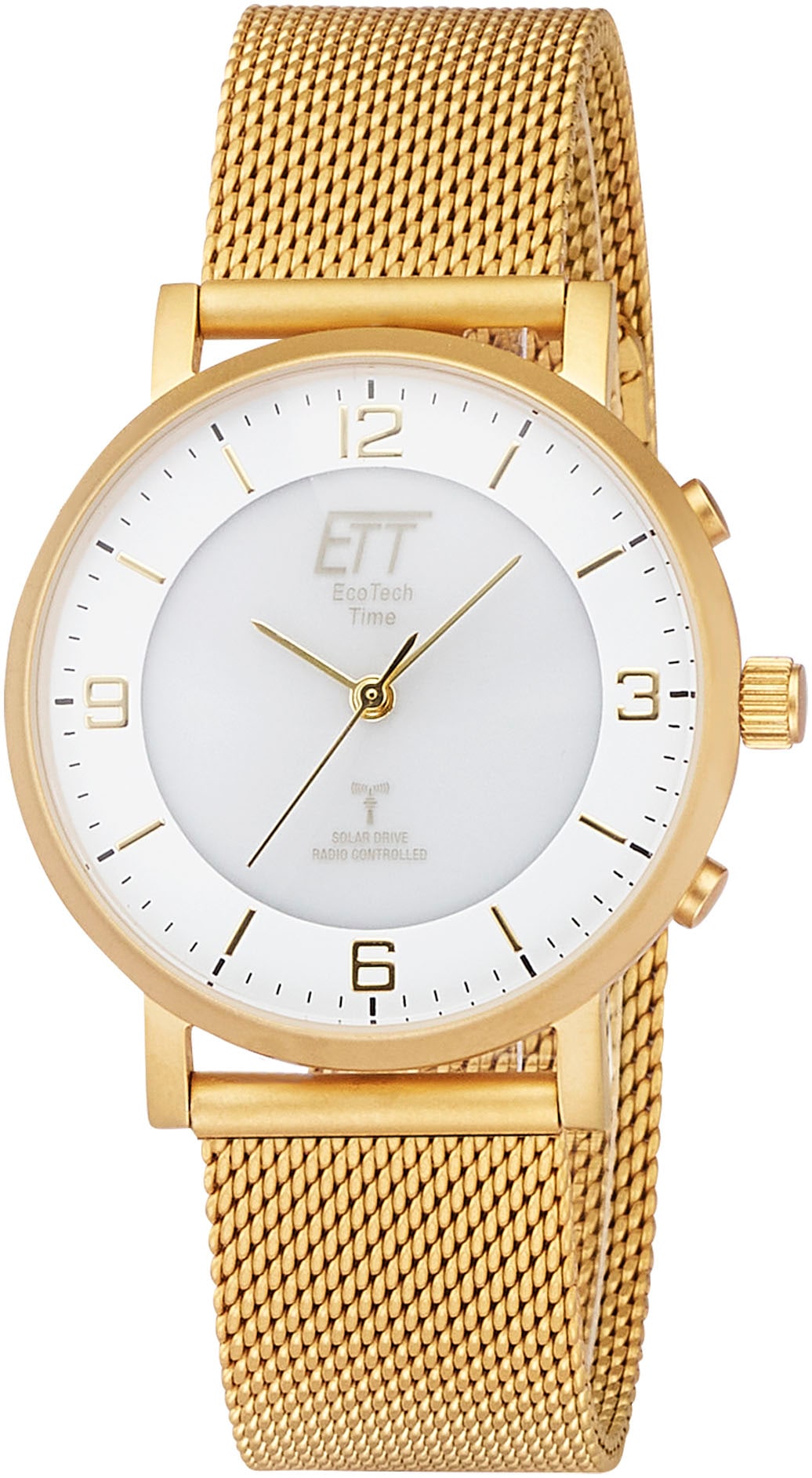 ETT Funkuhr »Atacama«, Armbanduhr, Solar, Damenuhr, Herrenuhr, Edelstahlarmband, analog