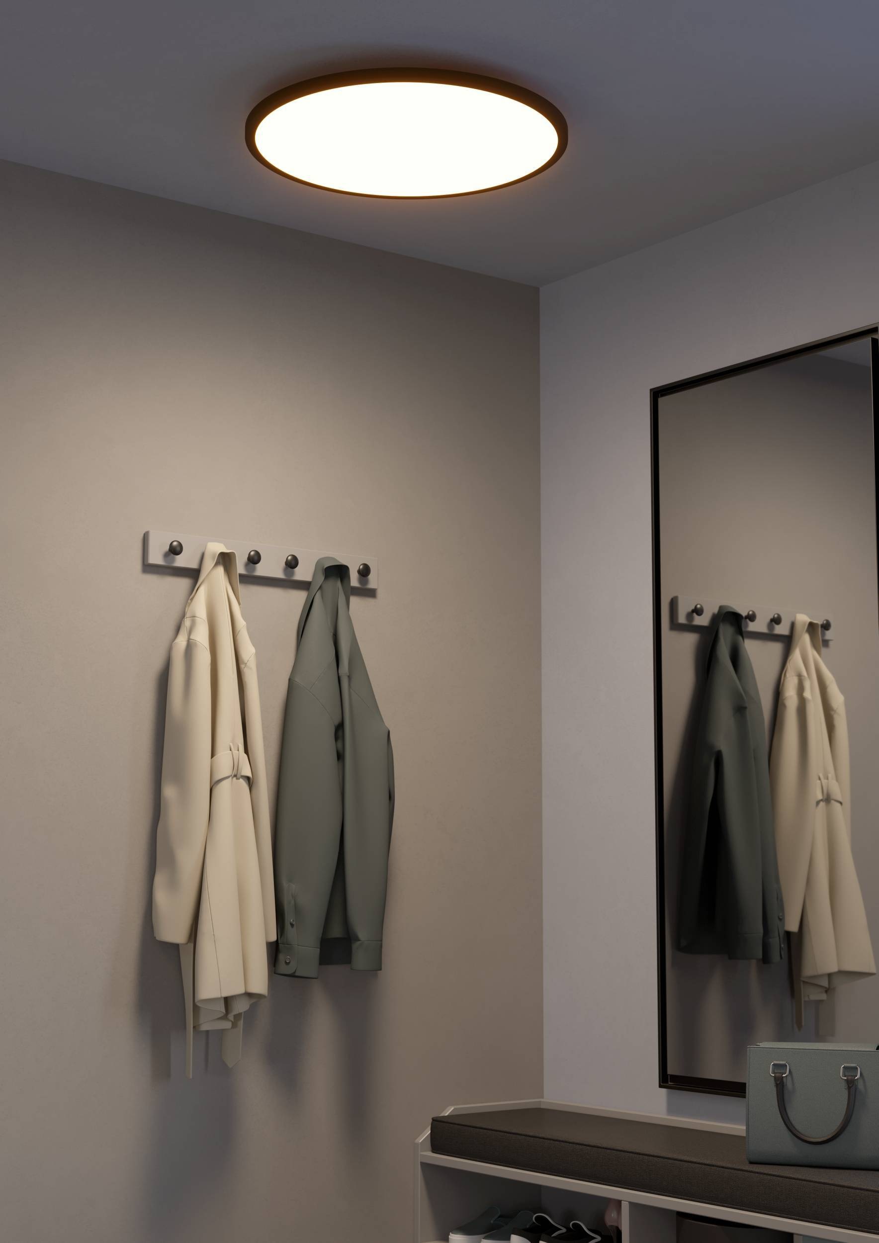EGLO Deckenleuchte »Sarsina-Z Deckenlampe, ZigBee 3.0, Deckenlampe, Metall, Flurlampe« LED-Modul 1 Stk. Kaltweiß | Neutralweiß | Warmweiß Wand-/Deckenleuchte - H5,2 x Ø60 cm - schwarz - 41W inkl.