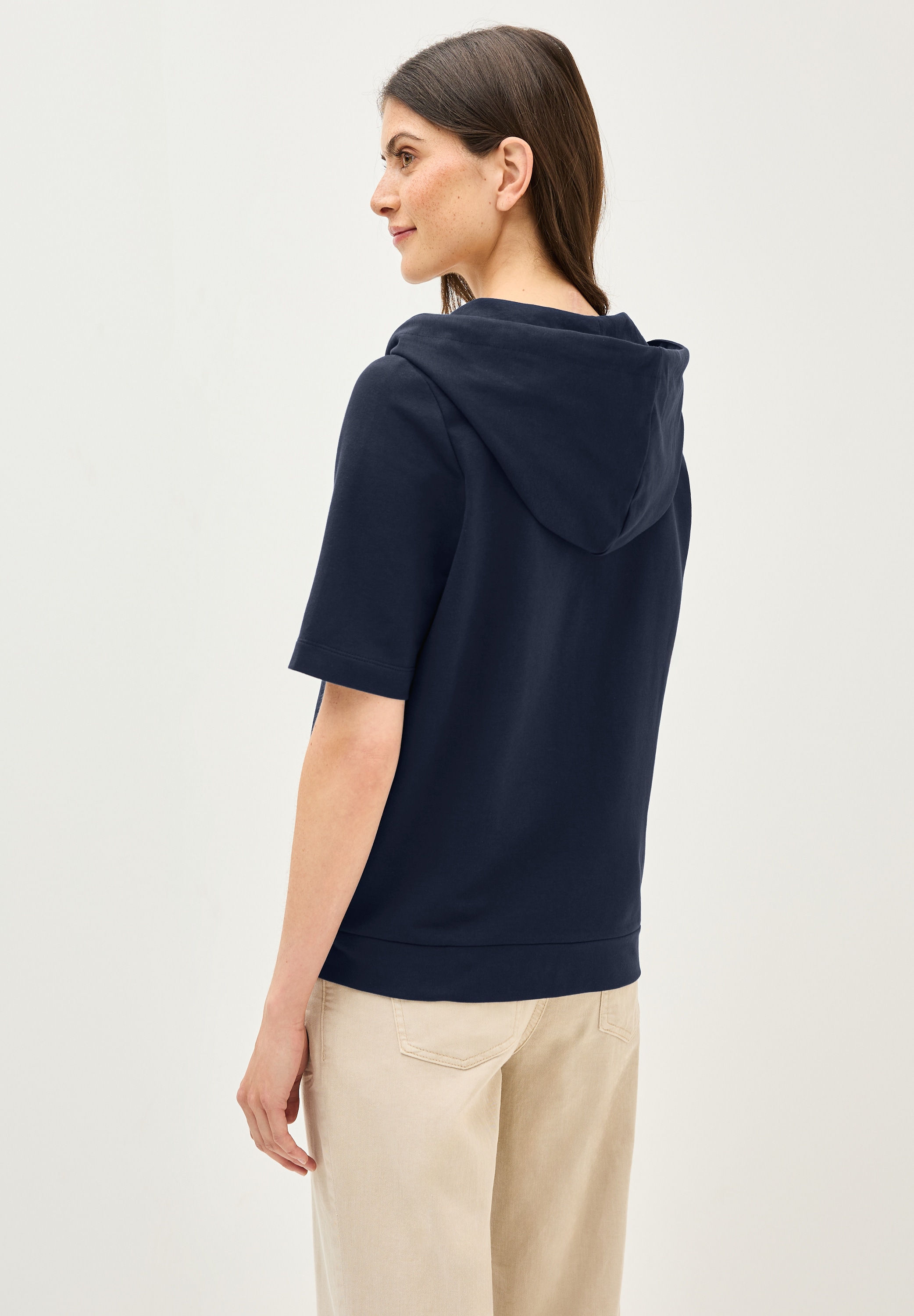 Cecil Kapuzensweatjacke, kurzarm, mit Kordelzug
