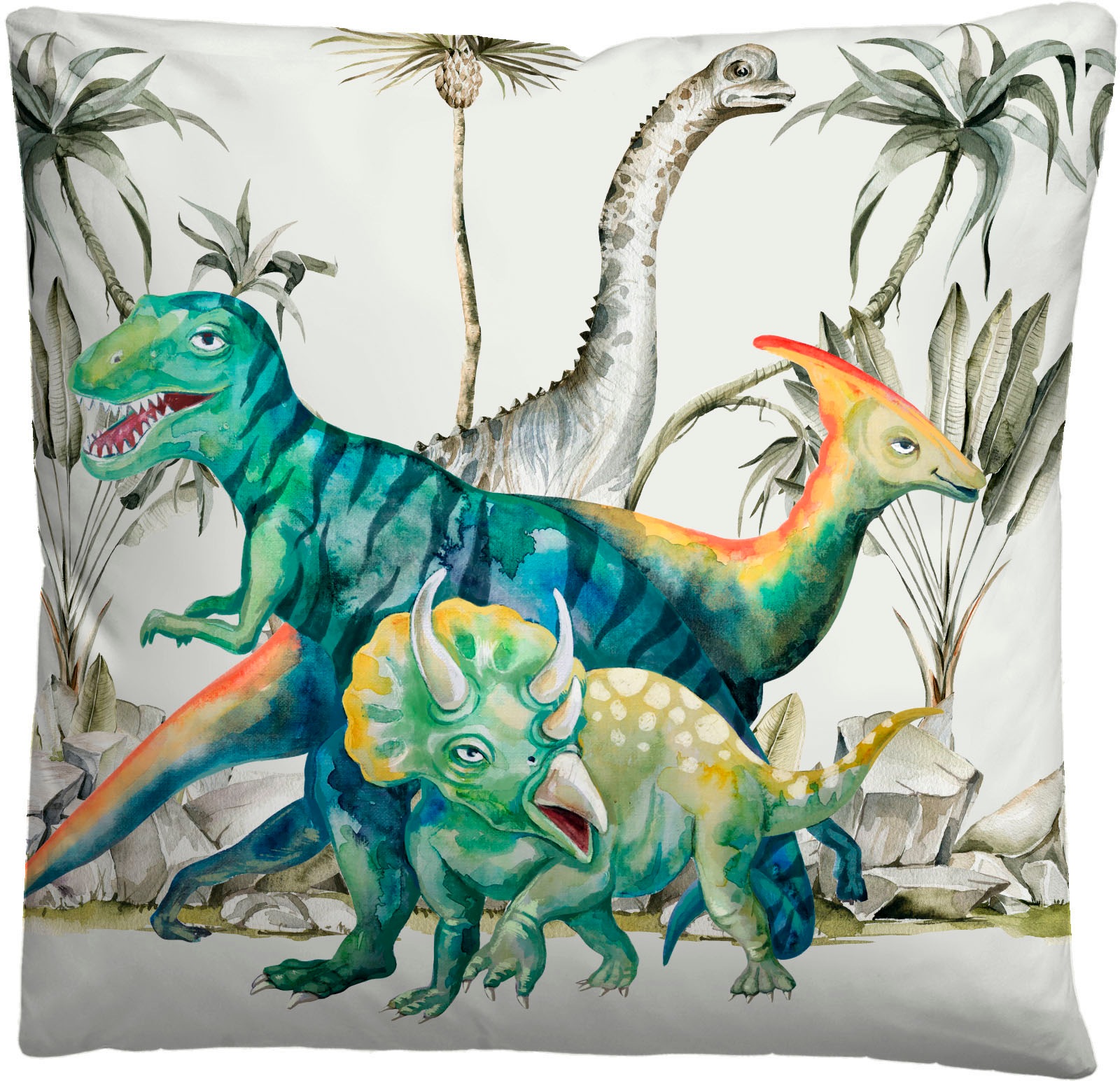Biberna Kinderbettwäsche »Dinos«, 135/200+80/80 cm, atmungsaktiv, 100% Baumwolle, Reißverschluss