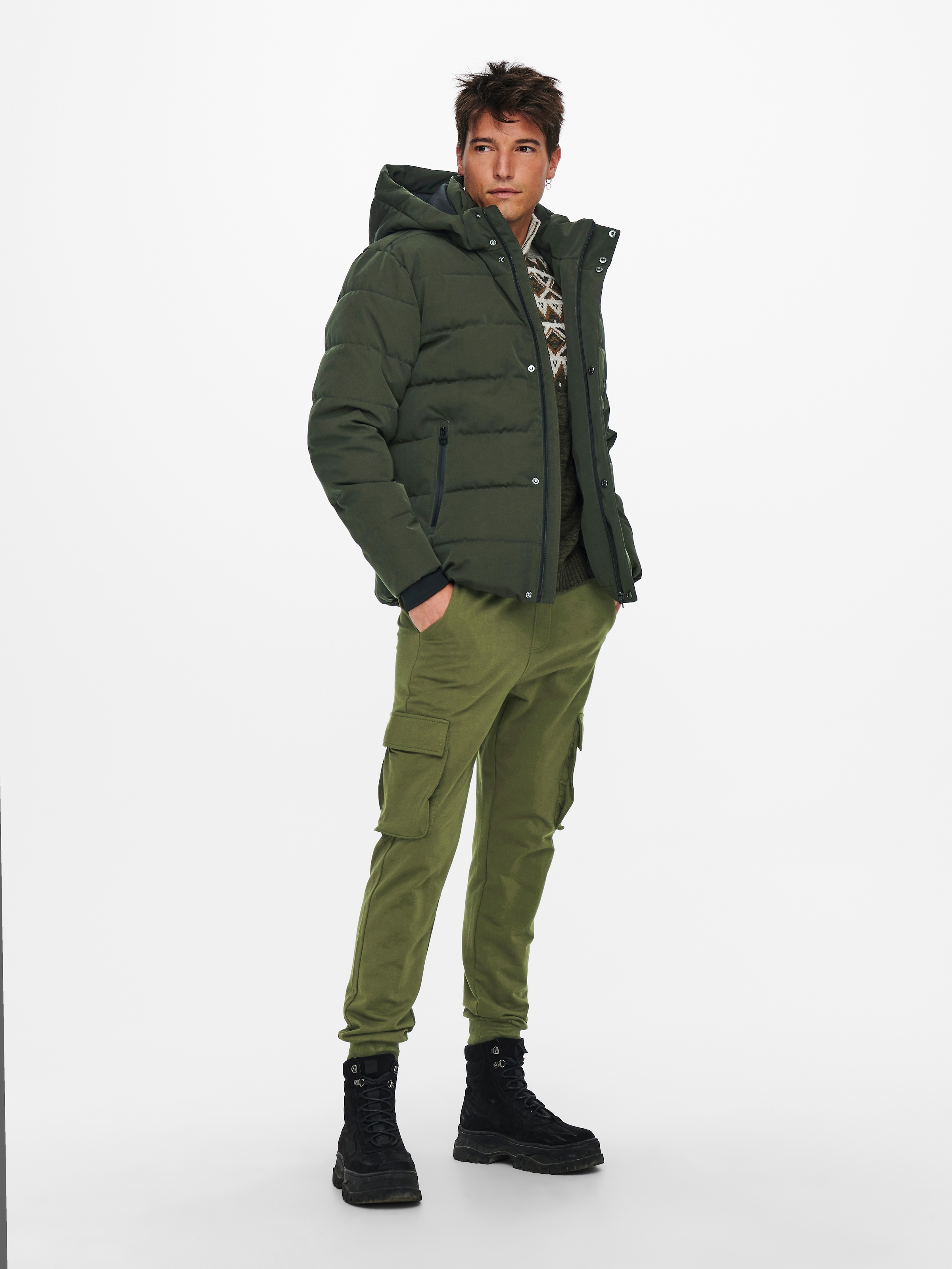 ONLY & SONS Steppjacke »ONSCAYSON PUFFA OTW NOOS« mit Kapuze