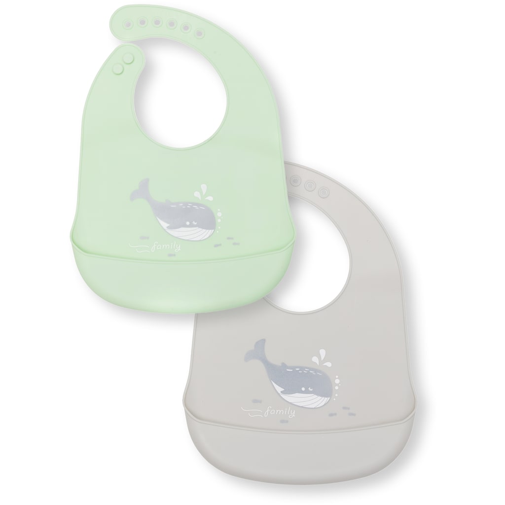 Fillikid Lätzchen »Silikonlätzchen mint & grau«, (Set, 2 St.)