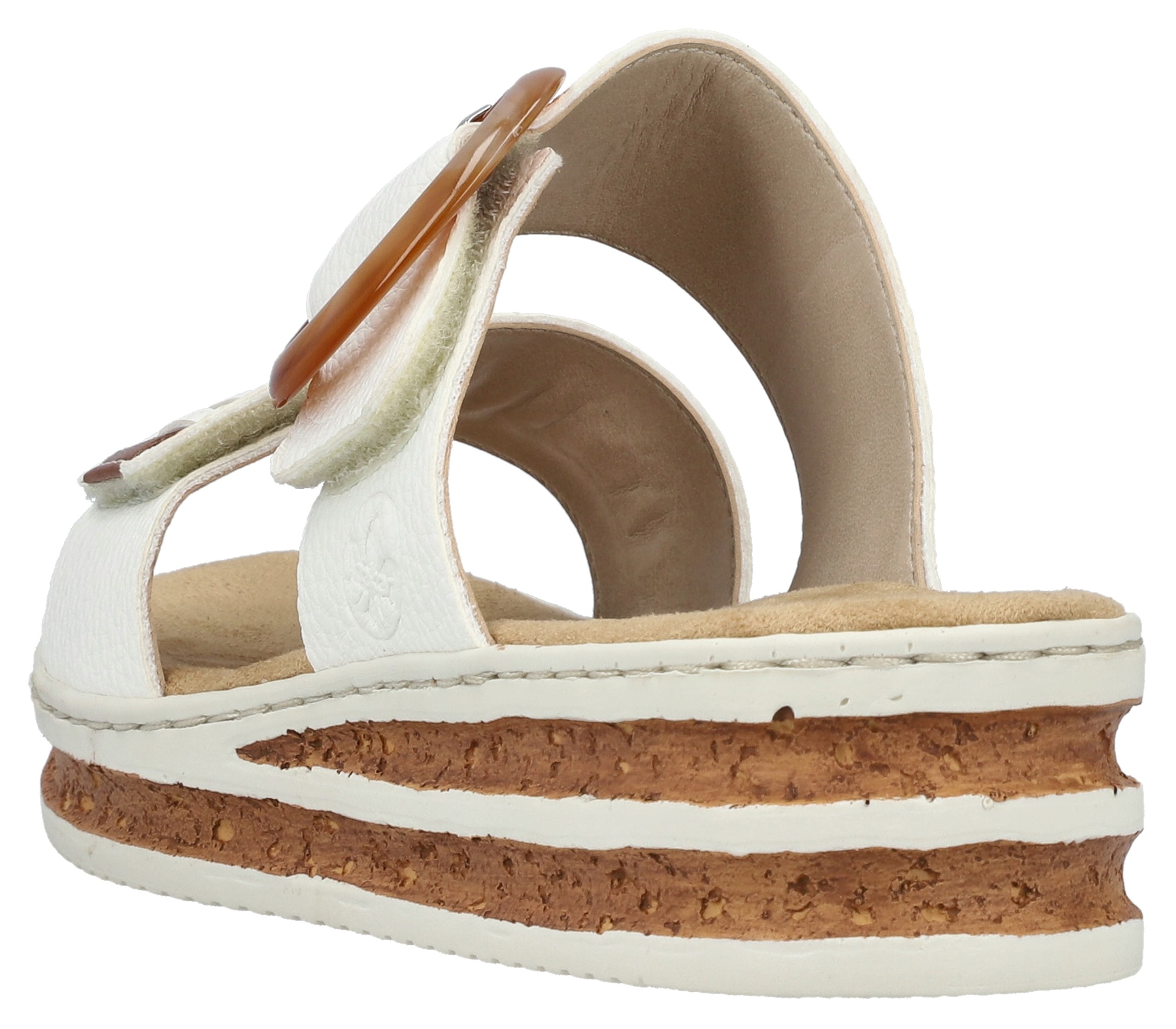 Rieker Keilpantolette, Sommerschuh, Strandschuh mit regulierbaren Klettverschlüssen