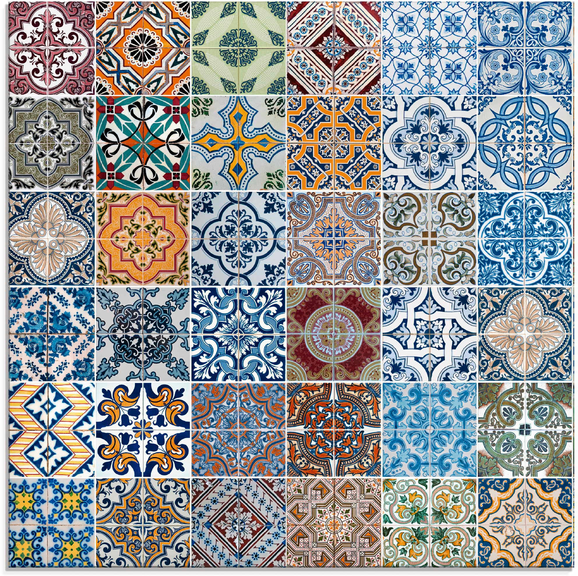 Artland Glasbild »Gemusterte Muster, Keramikfliesen«, verschiedenen in (1 online kaufen St.), Größen