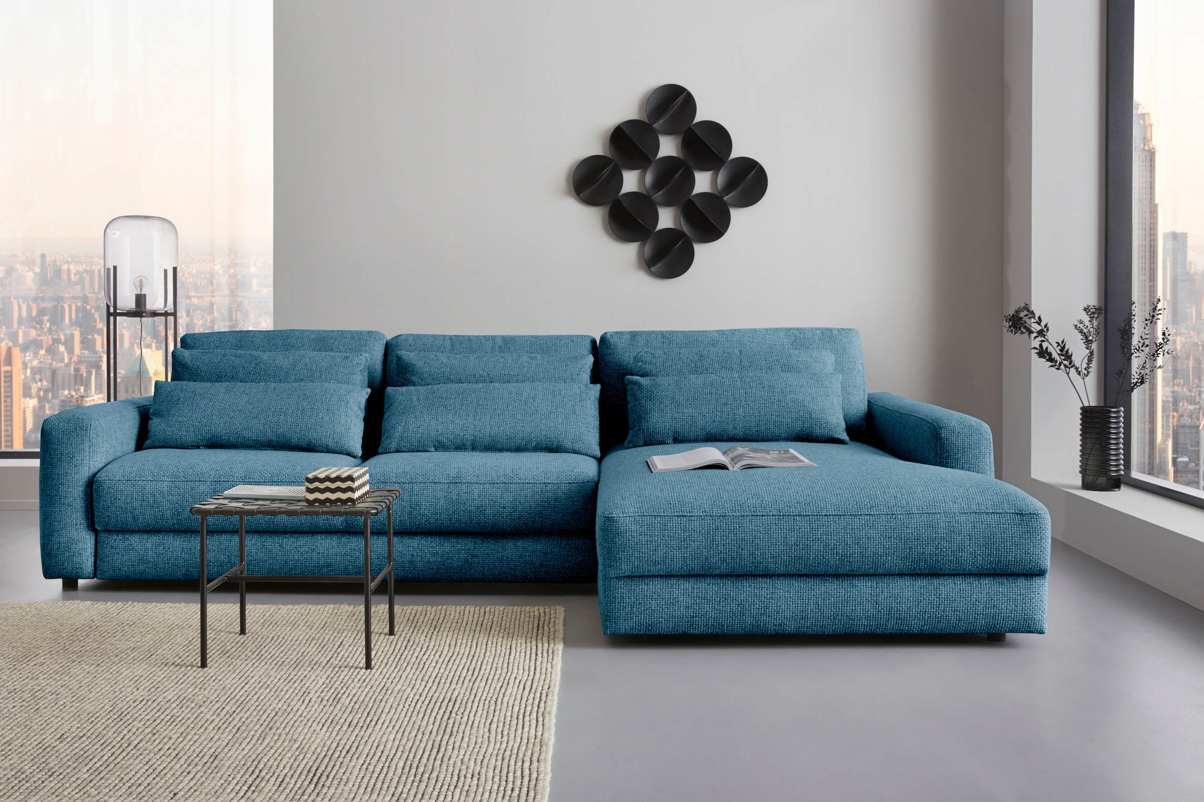 Places of Style Ecksofa »Bloomfield, bequem und elegant, OTTOs Choice, L-Form«, wahlweise mit Bettfunktion und Bettkasten