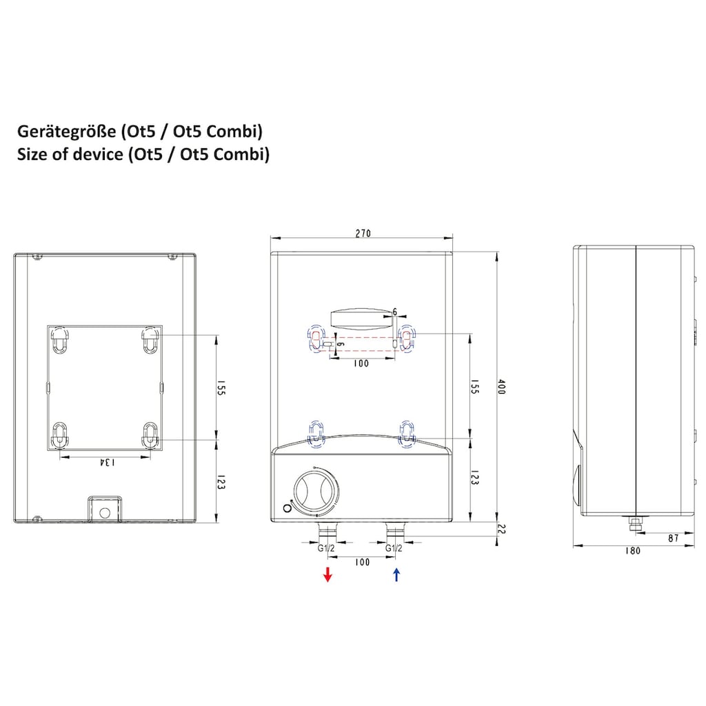 Thermoflow Übertischspeicher »Thermoflow OT5«, (Steuerung: hydraulisch)