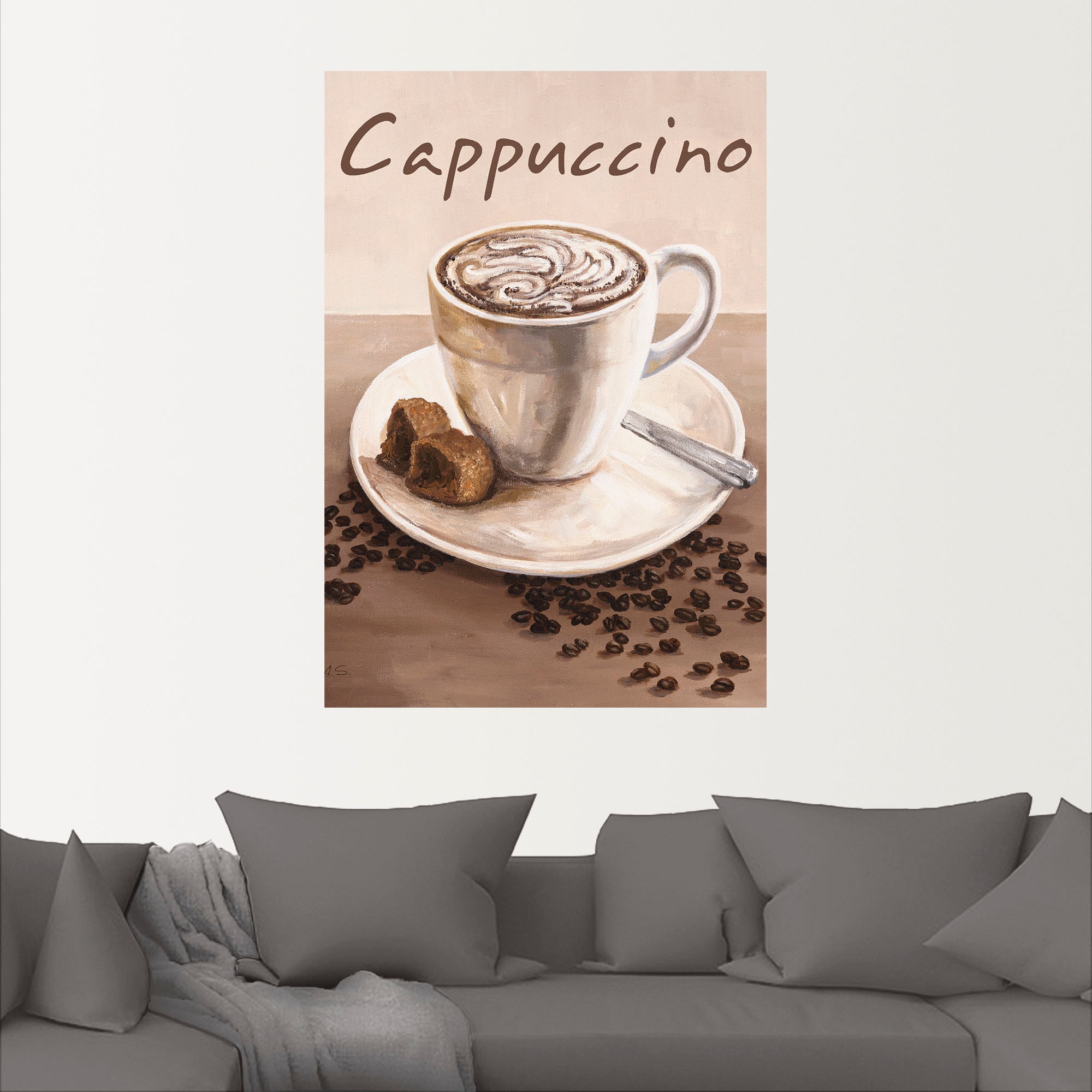 Artland Wandbild »Cappuccino - Kaffee«, Kaffee Bilder, (1 St.), als Leinwandbild, Poster, Wandaufkleber in verschied. Größen