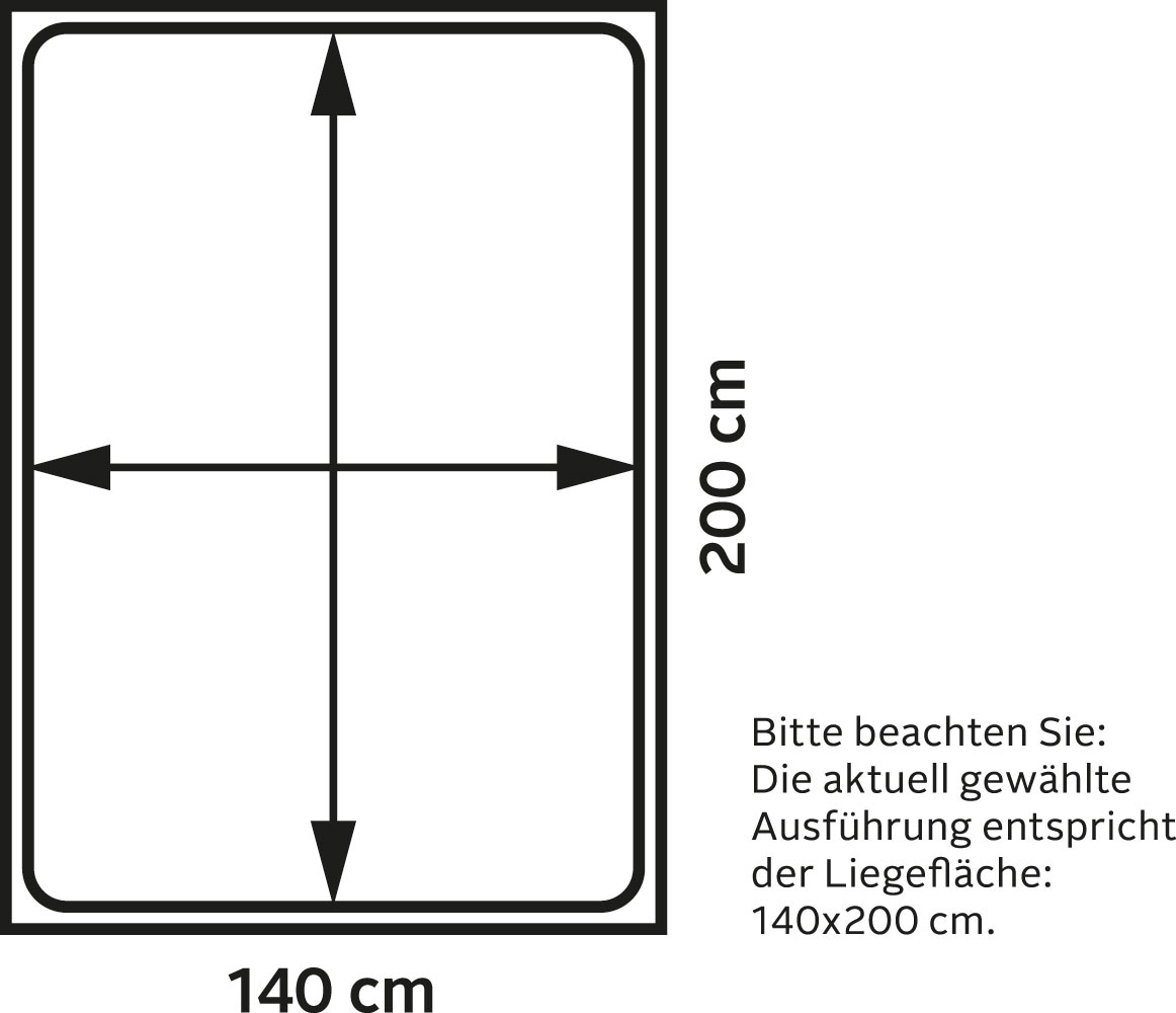 FORTE Bett »Clif«, Liegefläche 140 cm