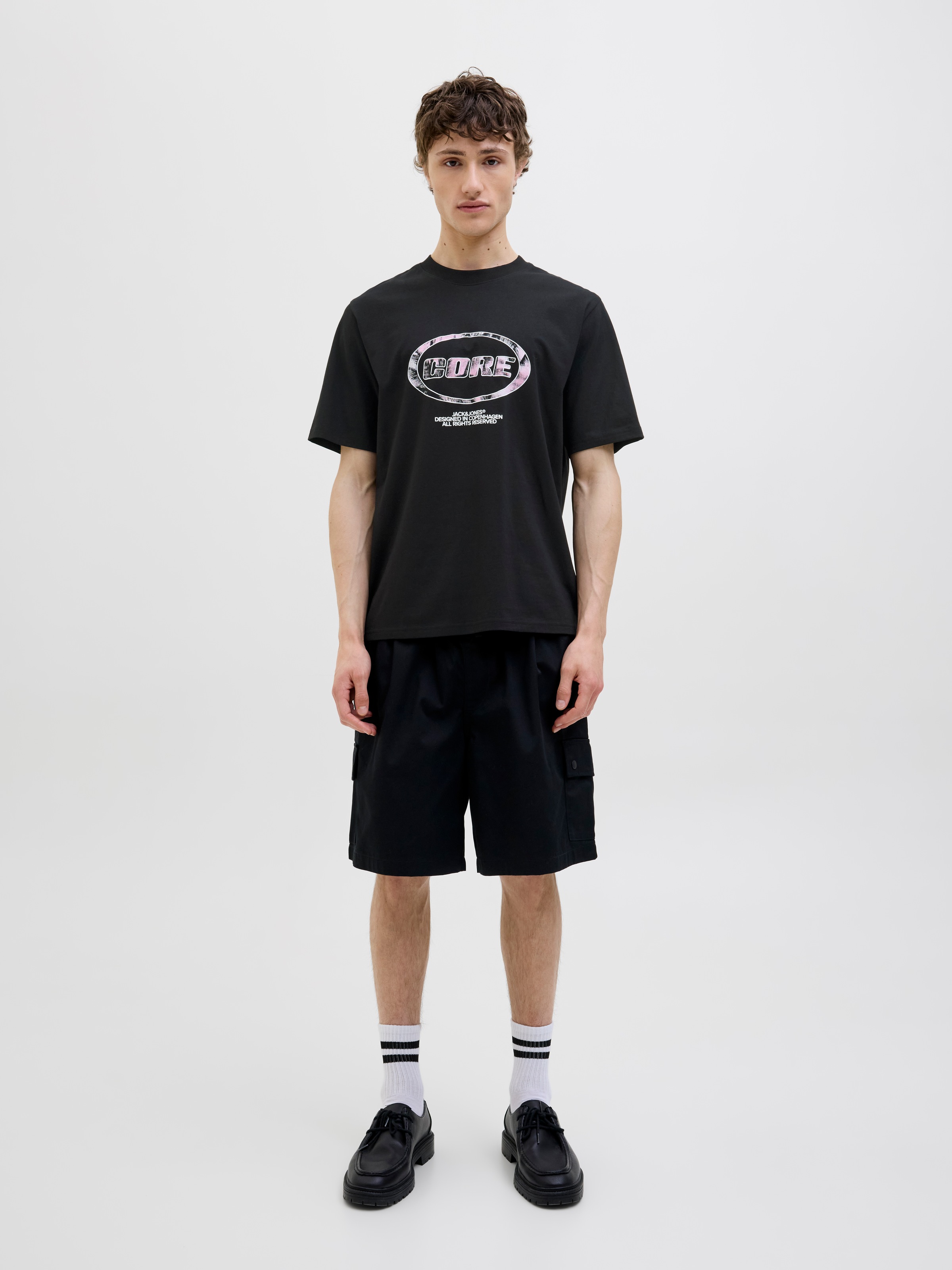 Jack & Jones T-Shirt »JCOLIDO AOP FRONT PRINT TEE SS CREW NECK« mit Frontprint