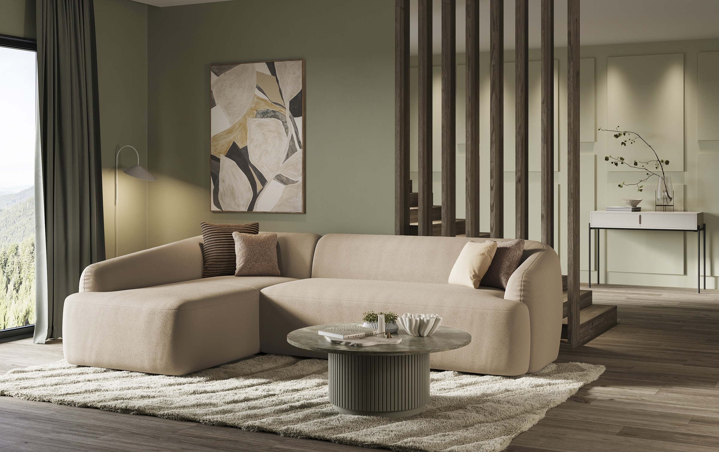 INOSIGN Ecksofa "Nergal, organisches Design, Breite 296cm, L-Form", Moderne günstig online kaufen