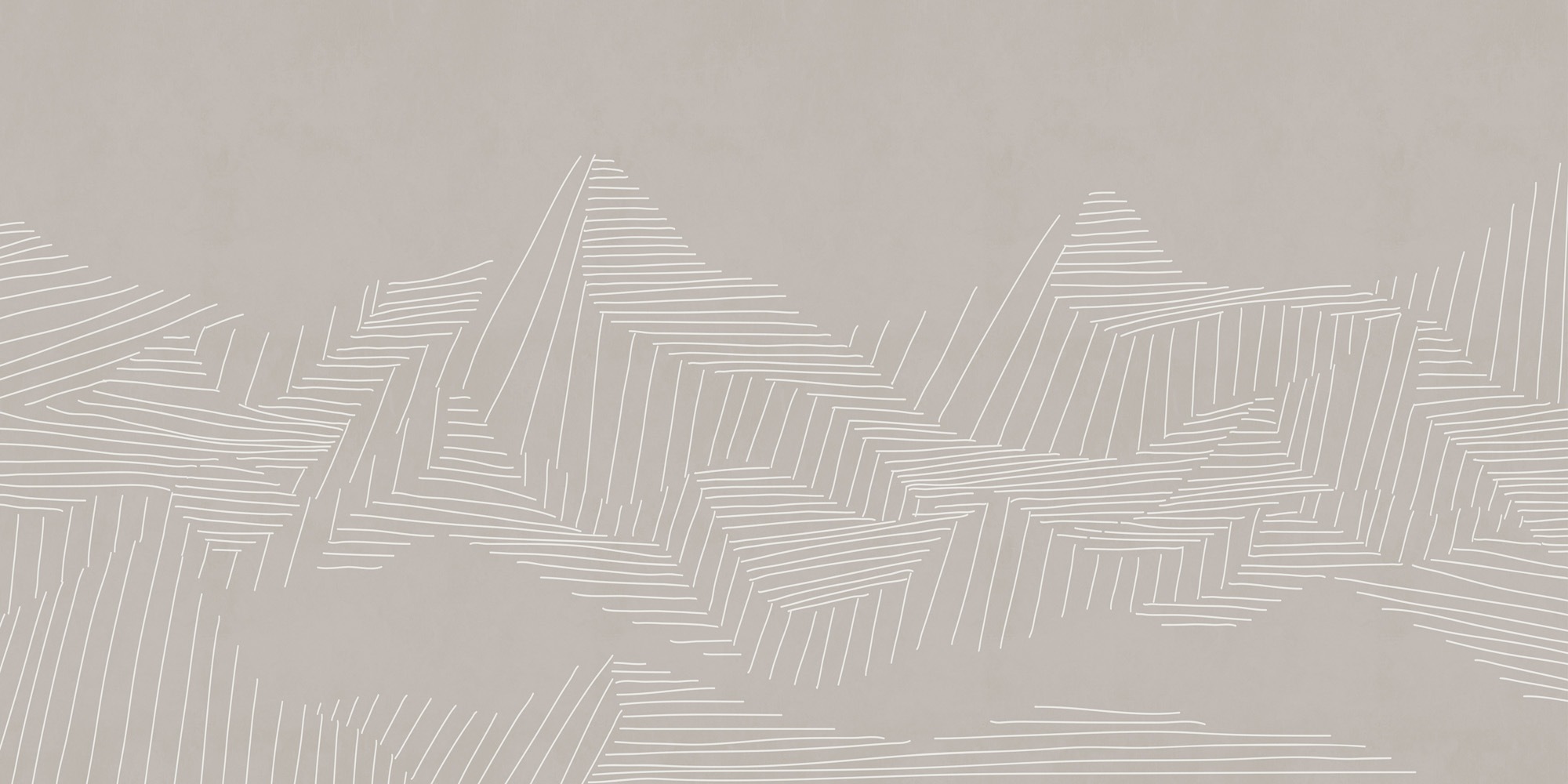 living walls Vliestapete »Fototapete Line Art Berge Beige Weiß Abstrakt« matt glatt