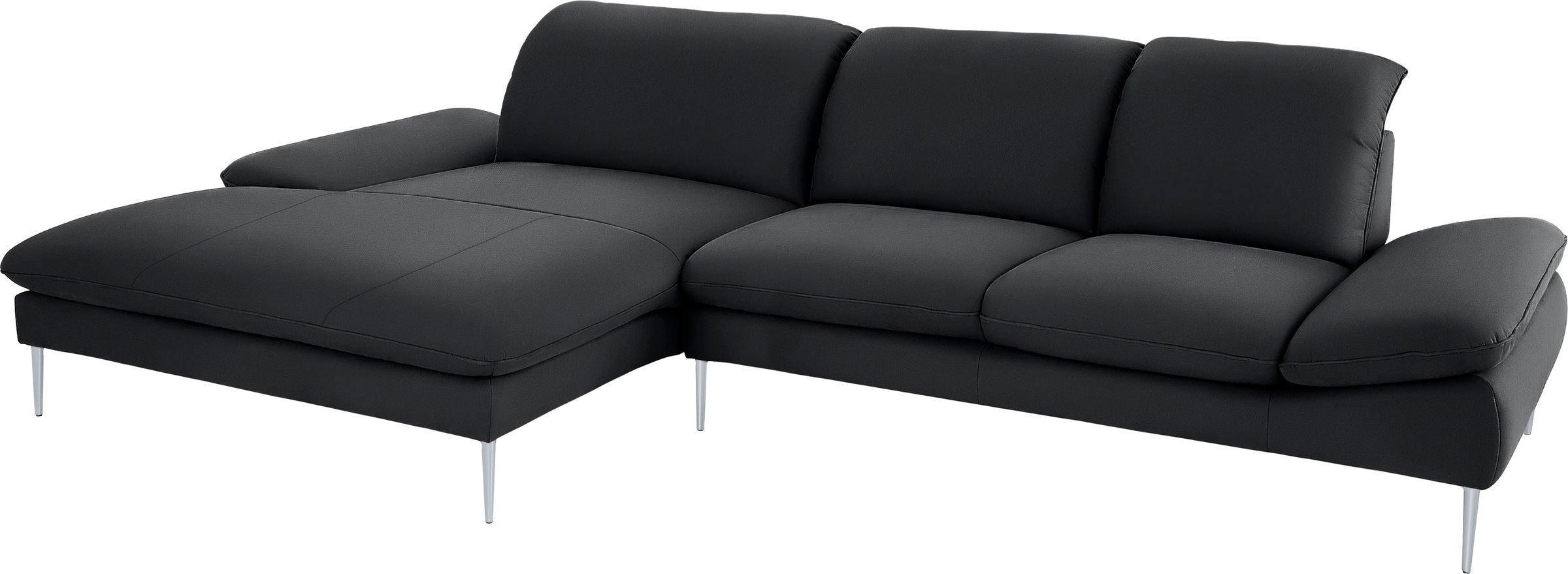 W.SCHILLIG Ecksofa »enjoy&MORE, Designsofa, bequem, zeitlos und elegant, L-Form«, mit Sitztiefenverstellung, Füße silber matt, Breite 340 cm
