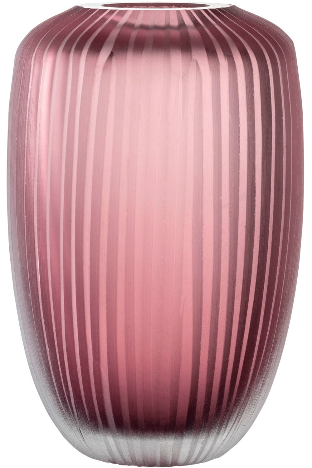 LEONARDO Tischvase »Dekovase BELLAGIO, mit Rillenstruktur« aus Glas, beere, günstig online kaufen