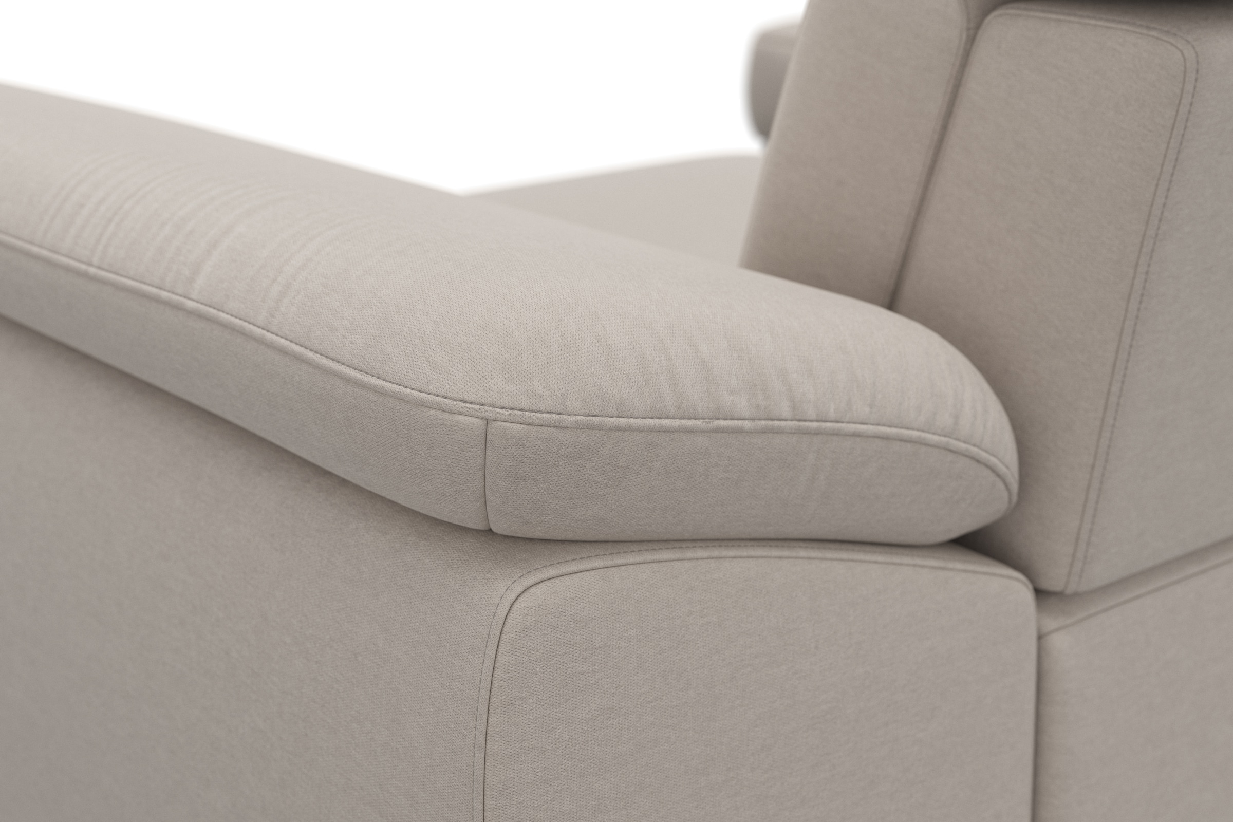sit&more Ecksofa »Cabrio L-Form, mit Sitztiefenverstellung, Arm- und Kopfteilverstellung«, 2 Nierenkissen, Federkern, optional Bettfunktion und Stauraum