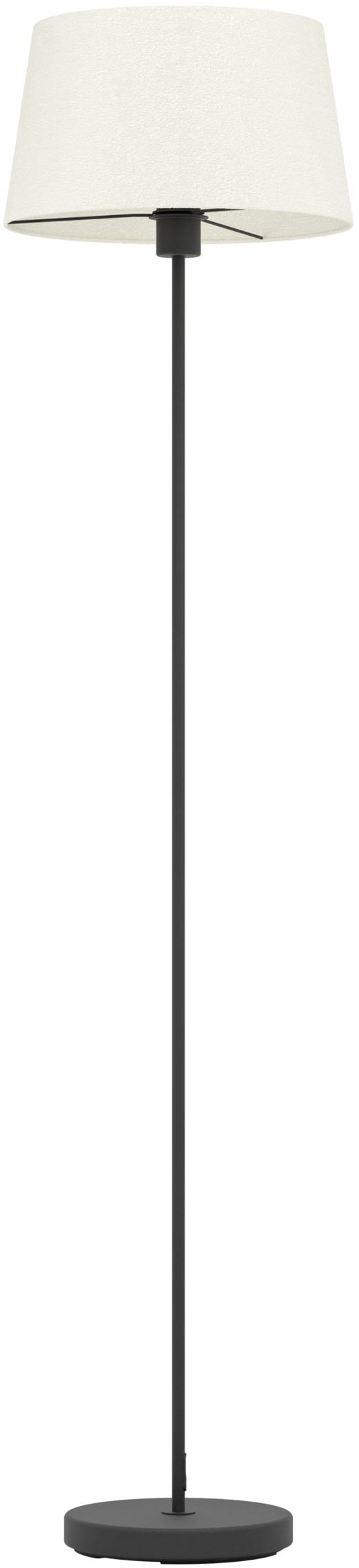 EGLO Stehlampe »FEBRES Stehlampe - Stahl - E27 - 1X60W - IP20« E27 1 Stk. Standlampe, Bouclé Stoff, weiß, schwarz, Wohnzimmer, H153 x Ø 35 cm