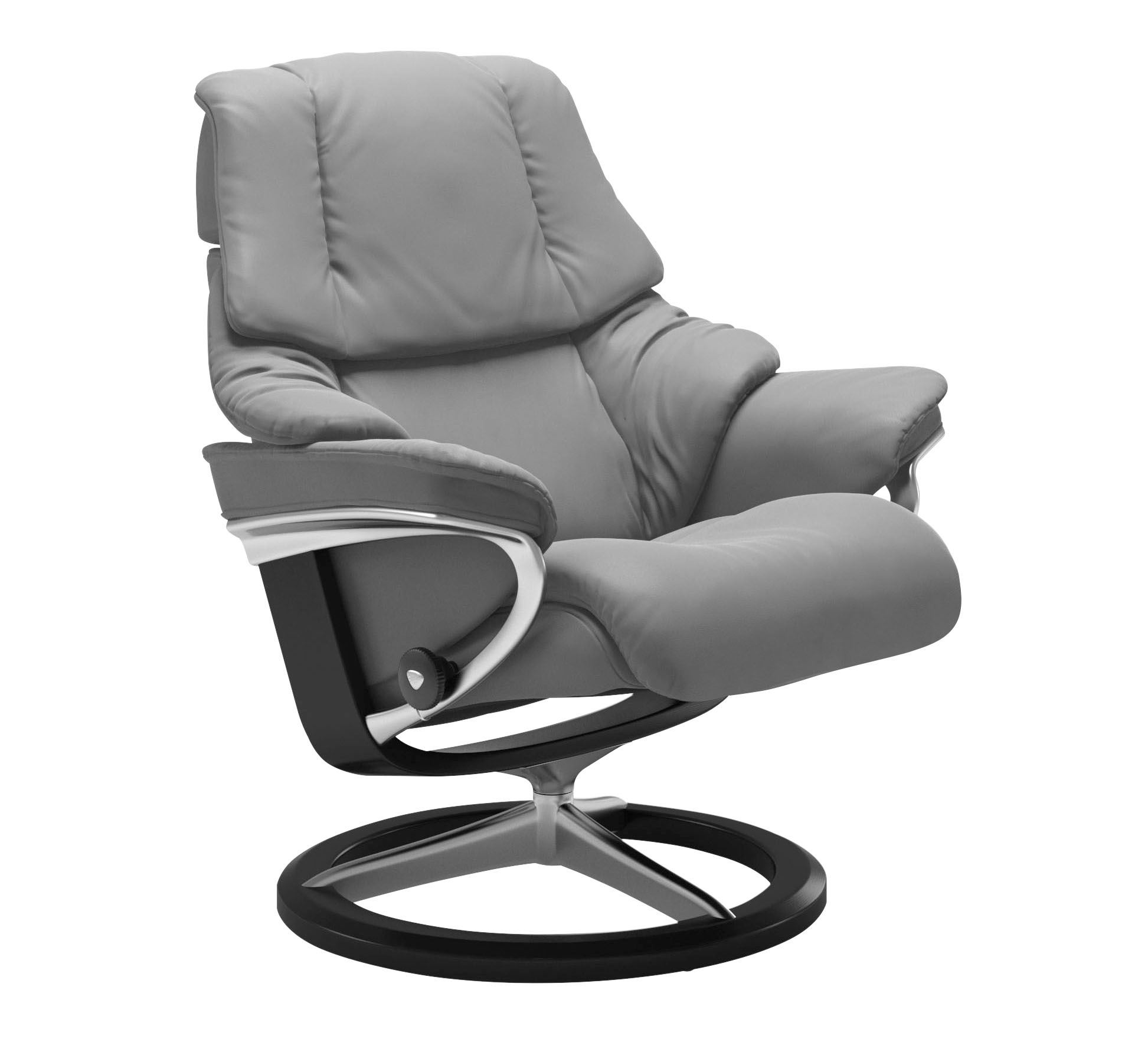 Stressless® Relaxsessel »Reno« Set, Relaxsessel mit Hocker,  mit Hocker, mit Signature Base, Größe S, M & L, Gestell Schwarz