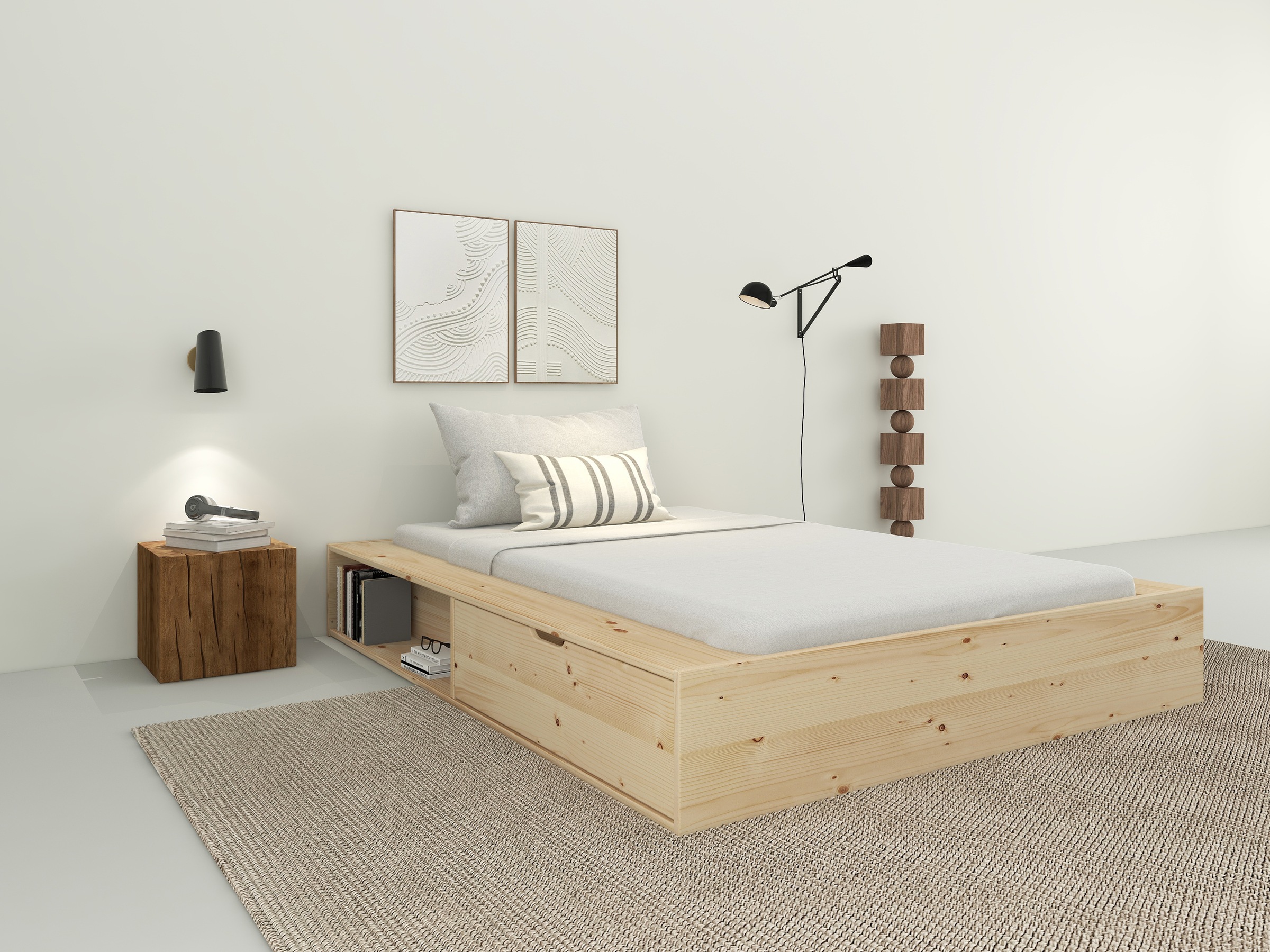 Home affaire Stauraumbett »Erno, Massivholzbett, Futonbett, 275KG belastbar günstig online kaufen