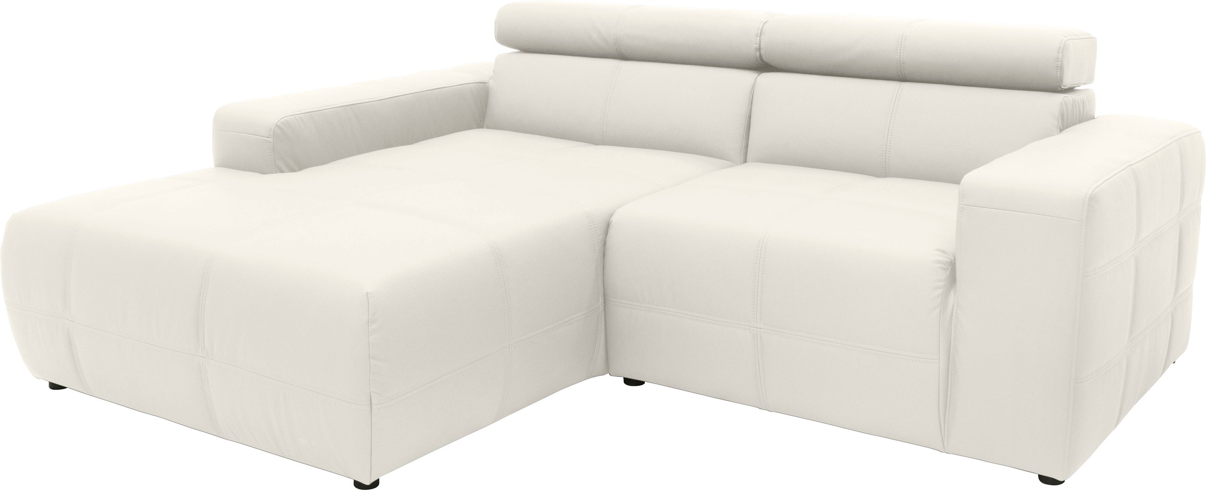 DOMO collection Ecksofa »Brandon B/T/H: 214/100/80 cm, L-Form«, Mit Kopfteilverstellung, auch in Leder und Cord, L-Form