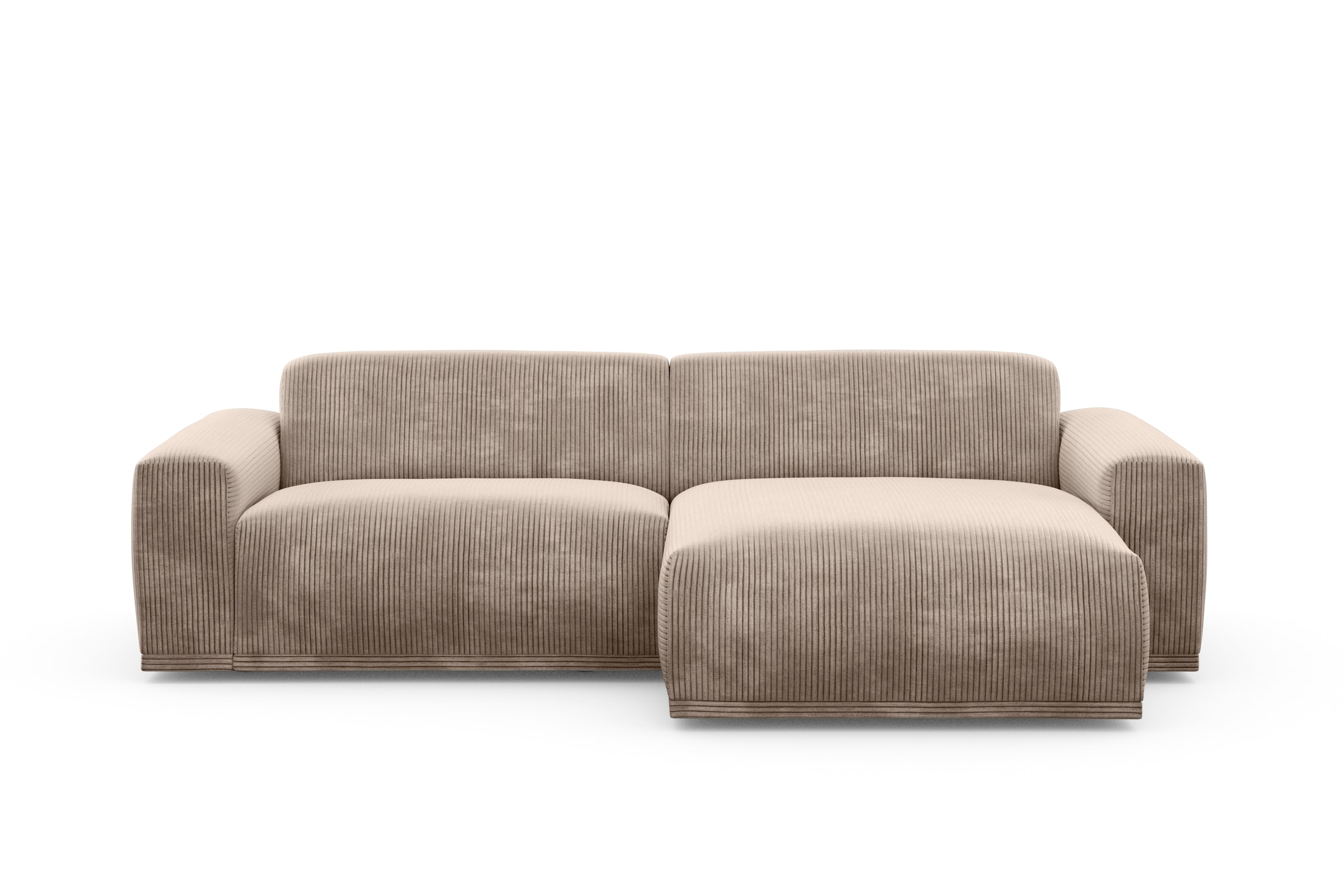 TRENDMANUFAKTUR Ecksofa »Braga, mit hochwertigem Kaltschaum, L-Form, in Cord erhältlich«, (2 St.), modernes Sofa, Couch mit hohem Sitzkomfort, 255/72/160 cm (B/H/T)