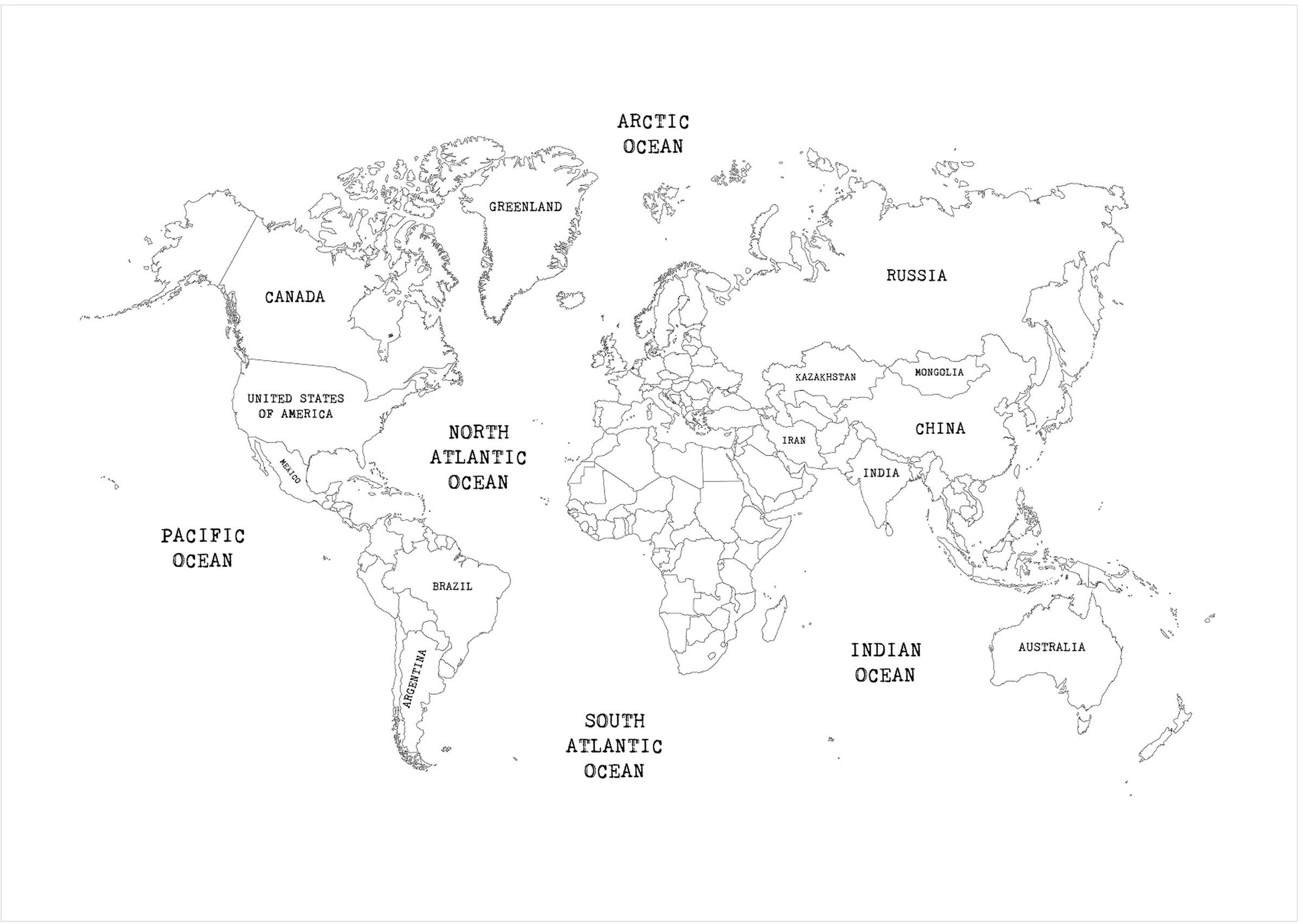 Art for the home Fototapete »Worldmap« glatt 400x280cm günstig online kaufen