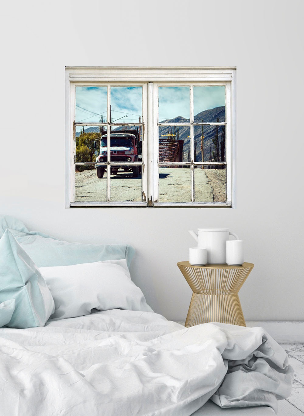 queence Wandsticker »Truck« Wandsticker, Wandbild, selbstklebend, 3D, Fenst günstig online kaufen