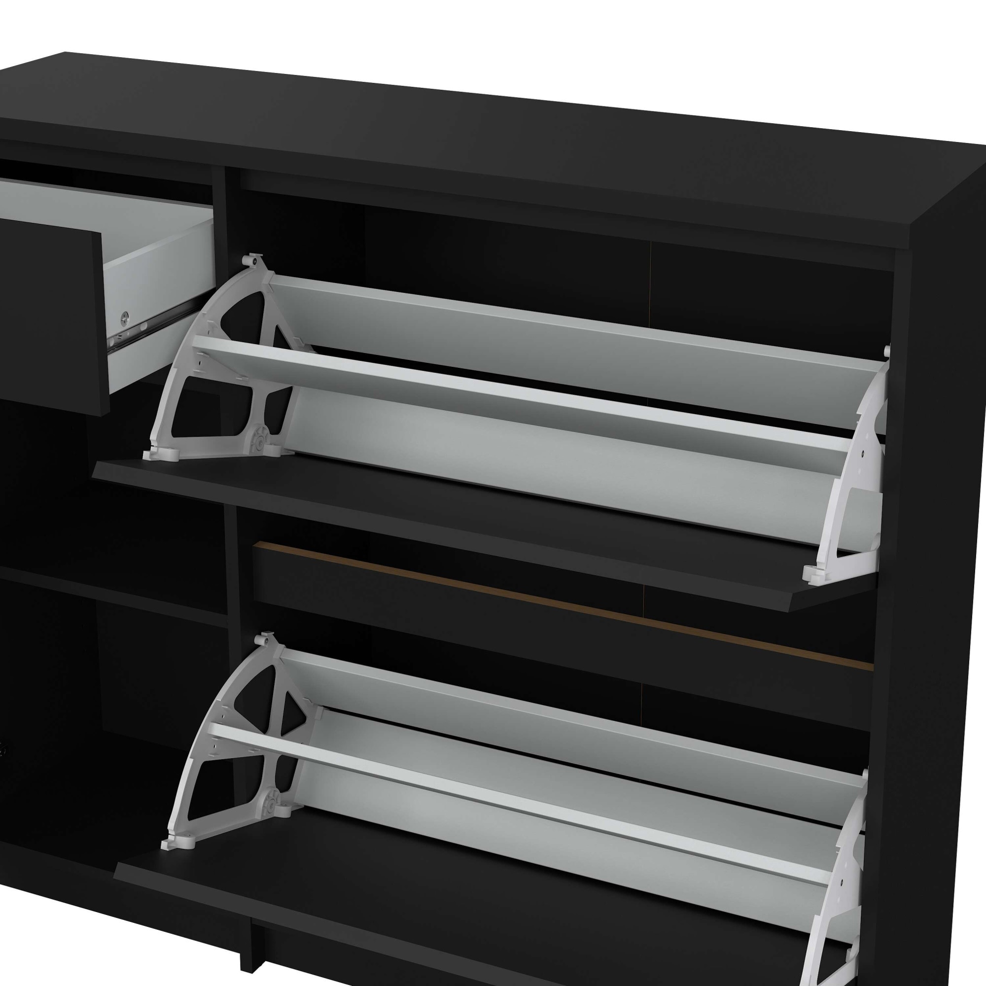 INOSIGN Schuhschrank »Naia Schuhaufbewahrung, Schuhkommode, Schuhregal, Garderobenschrank,«, mit 2 Klappen und 1 Tür und 1 Schublade, Breite 109 cm