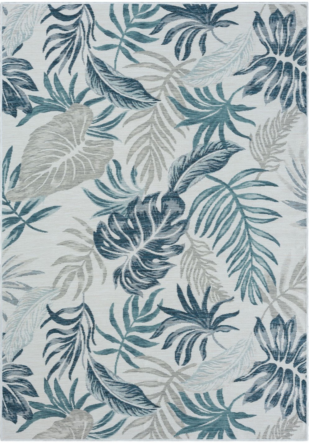 Myflair Möbel & Accessoires Teppich »Reef Lagerräumung«, rechteckig, 6 mm Höhe, Wendeteppich, Blätter Motiv, Outdoor geeignet, Balkon, Terrasse