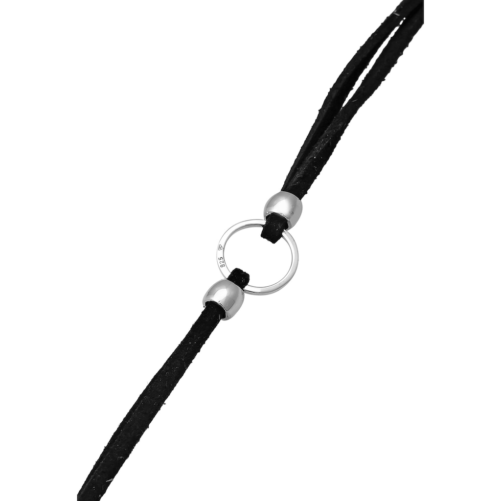 Elli Collier »Halsband schwarz Choker mit Kreis 925 Silber«