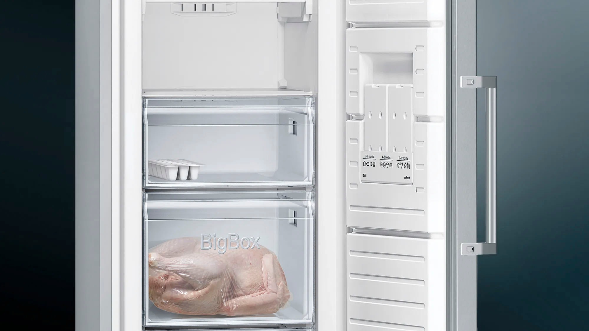 SIEMENS European Side-by-Side iQ300, 186 cm hoch, 120 cm breit, mit Flaschenregal-höhenverstellbare Füße