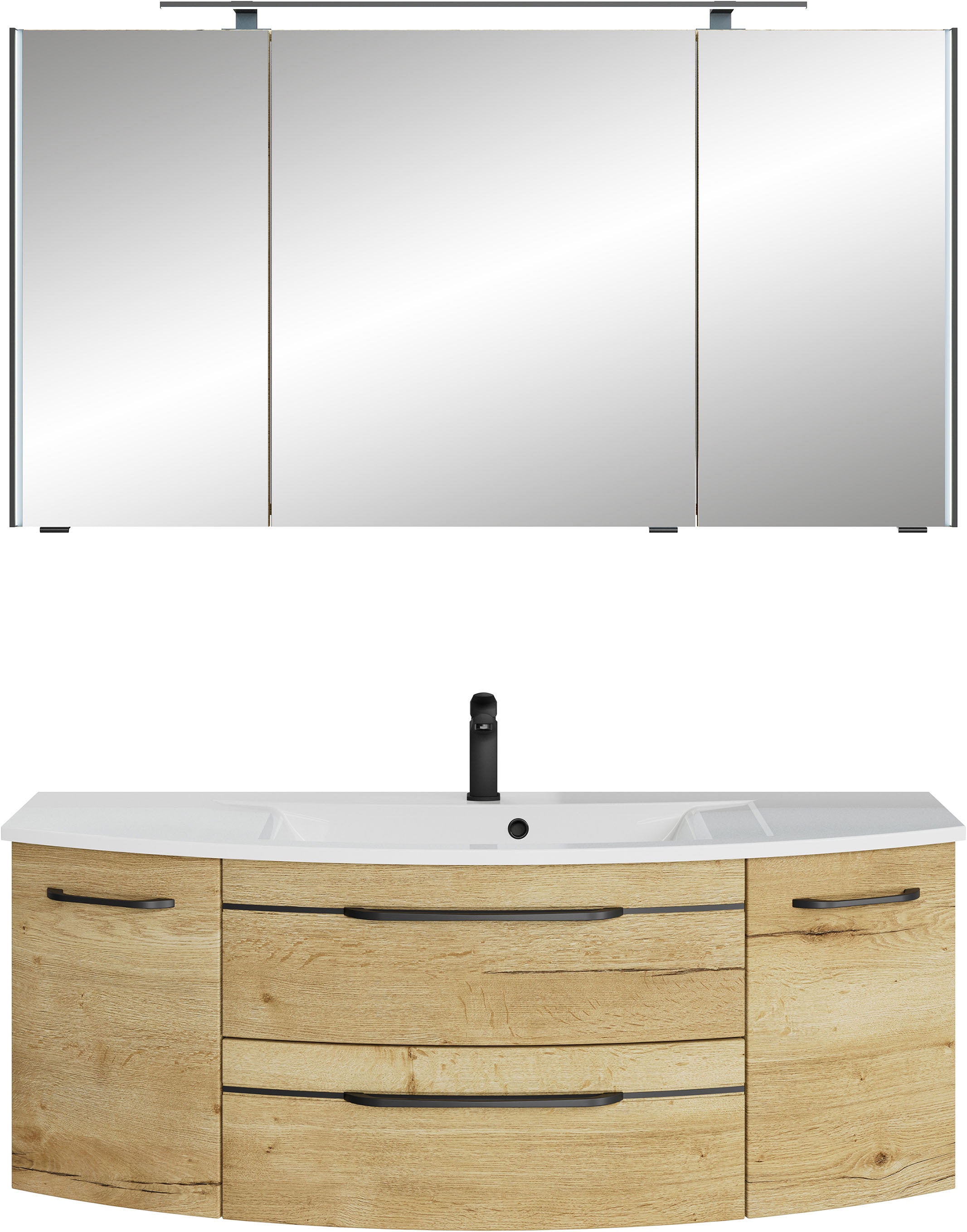 Saphir Badmöbel-Set »Serie 7045 2-teilig Mineralmarmor-Waschtisch mit LED-S günstig online kaufen