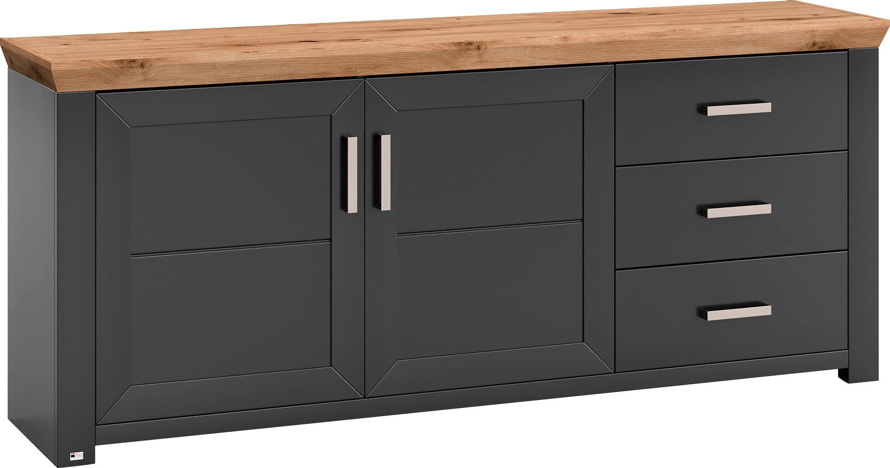 set one by Musterring Sideboard »York«, Typ 51, mit viel Stauraum, Bügelgriff silber, B 184 x H 79 cm