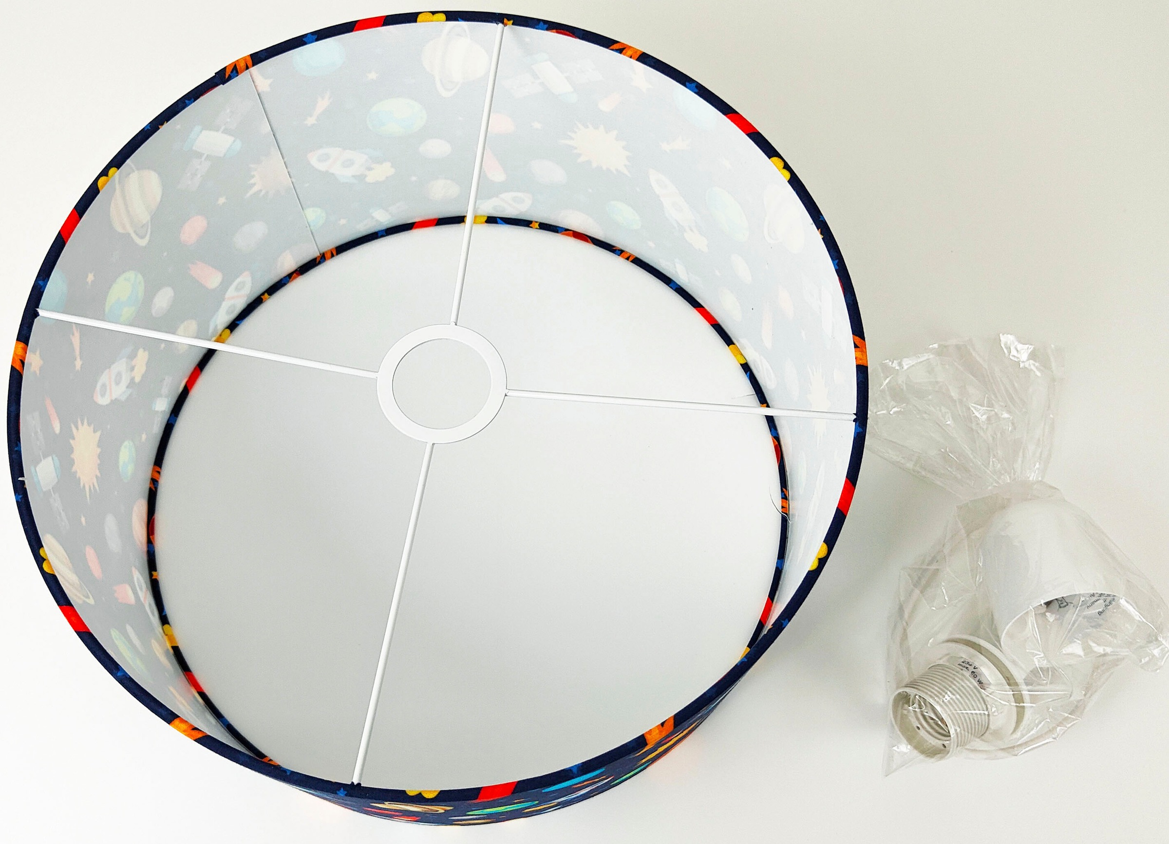 niermann Pendelleuchte »Stoff-Pendelleuchte Weltall« E27 1 Stk. Lampenschirm aus Stoff