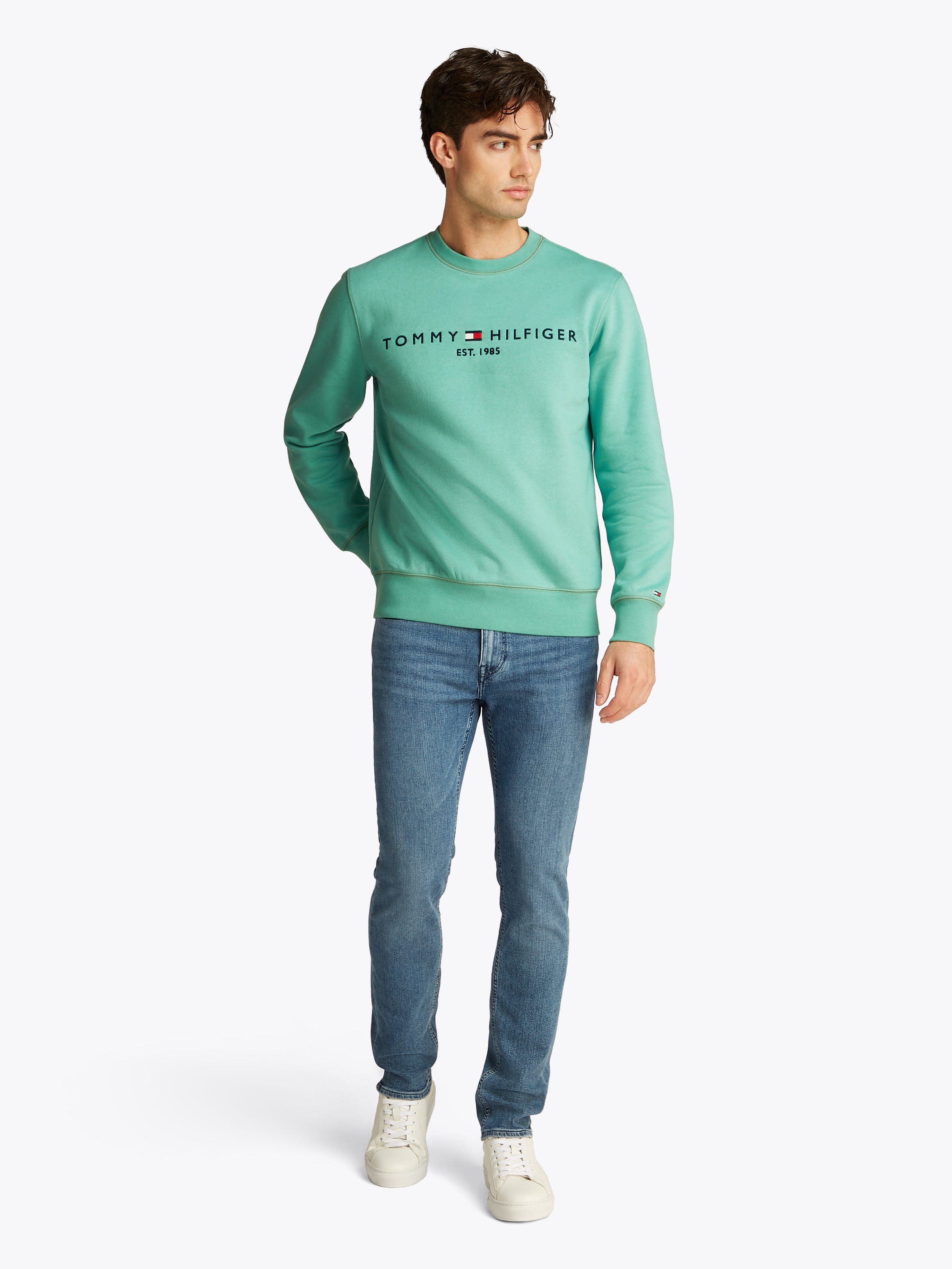 Tommy Hilfiger Sweatshirt »TOMMY LOGO SWEATSHIRT«, mit klassischem Rundhalsausschnitt