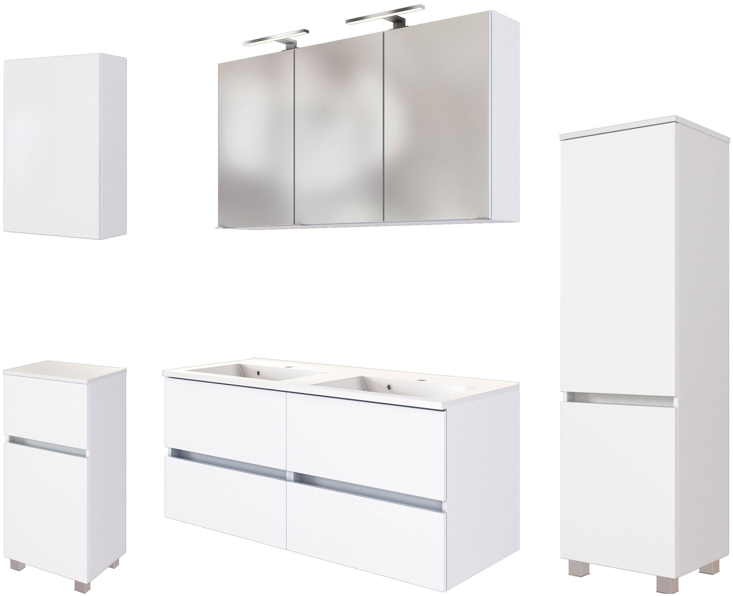 welltime Badmöbel-Set »Welltime Möbel Baabe Waschtisch-Set 3tlg. oder 5tlg. günstig online kaufen
