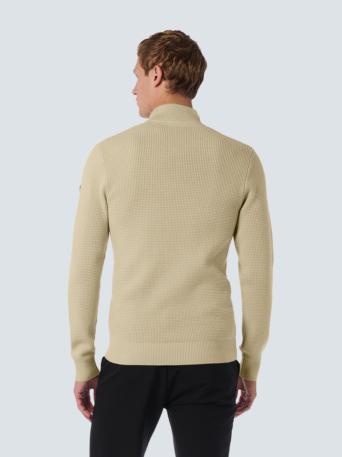NO EXCESS Rollkragenpullover »No Excess Jacquard-Pullover mit halbem Reißverschluss«