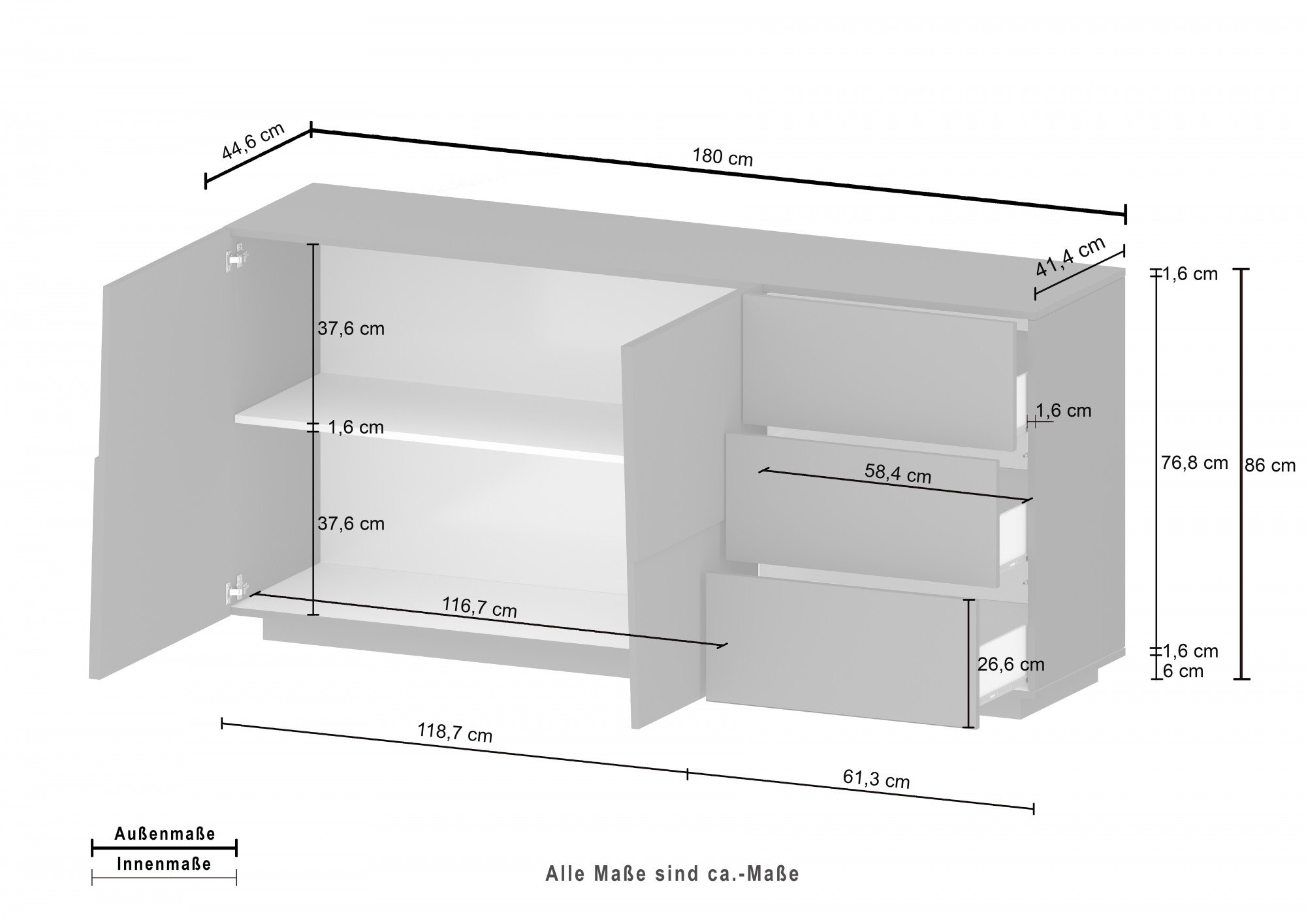 INOSIGN Sideboard »Pongo« 1 Stk. tlg.
