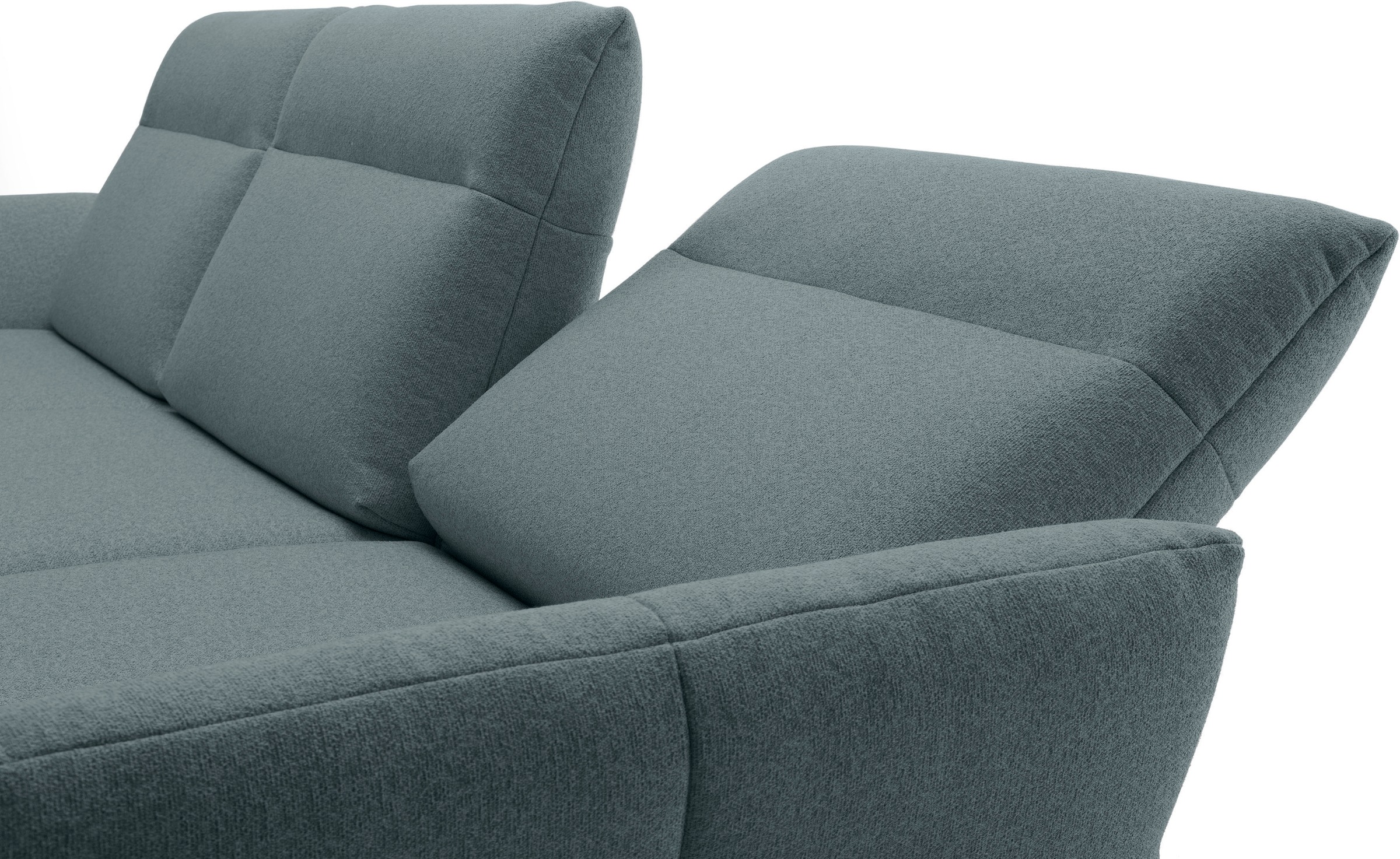 Creation BY ROLF BENZ Ecksofa »hs.460«, Sockel in Nussbaum, Winkelfüße in Umbragrau, Breite 318 cm
