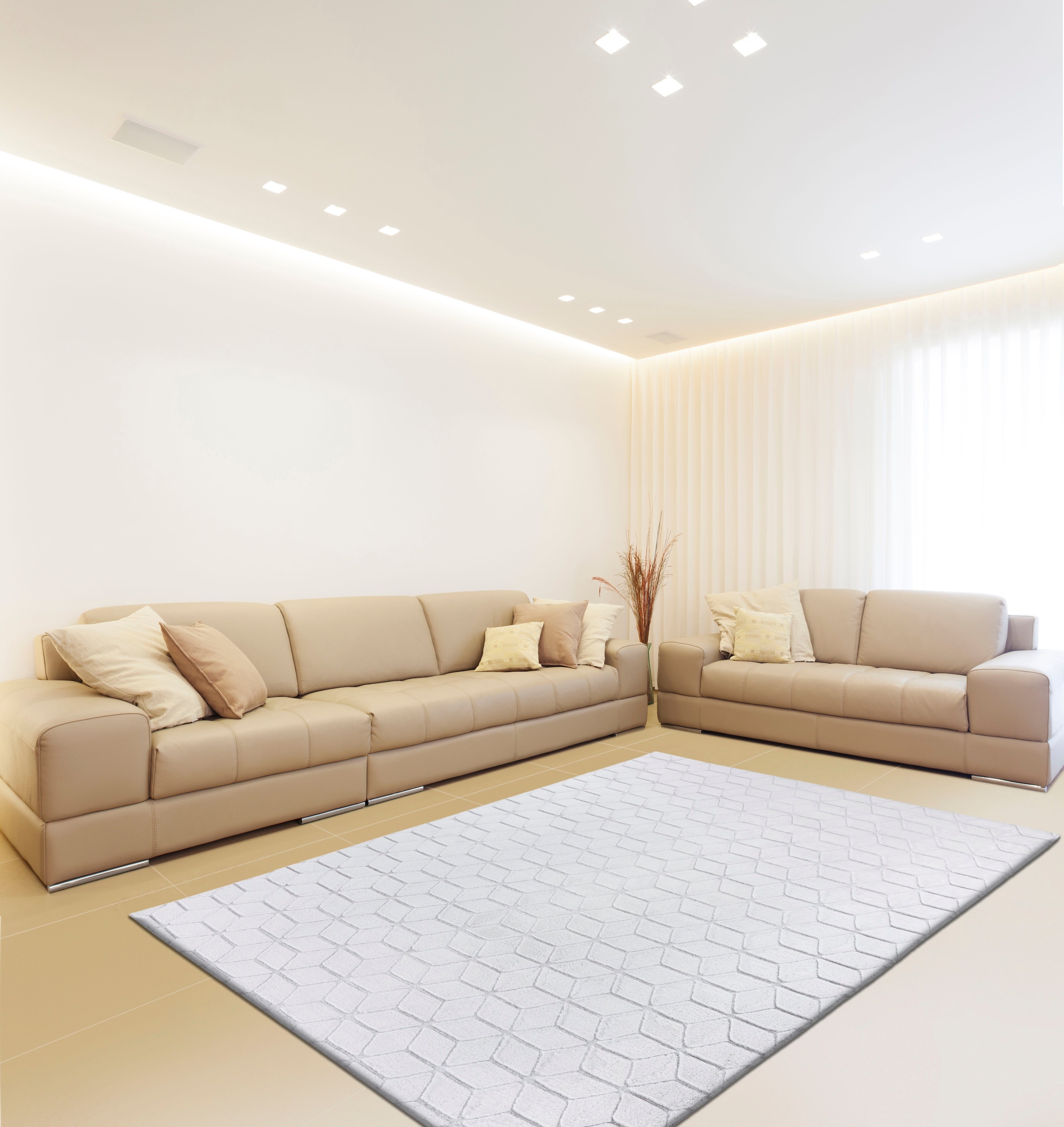 calo-deluxe Teppich »Jardan-1000«, rechteckig, 20 mm Höhe, besonders weich durch Microfaser, Wohnzimmer