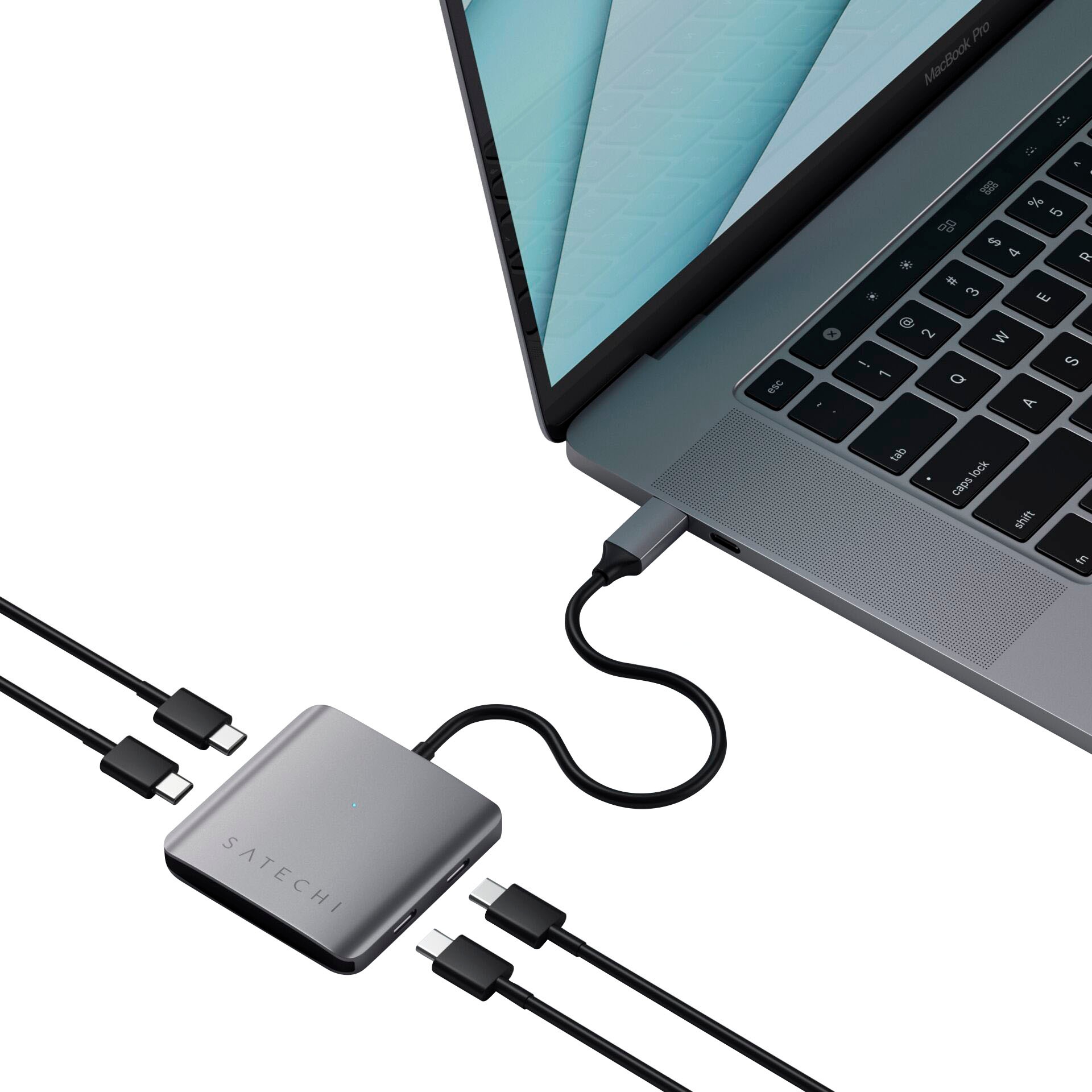 Satechi USB-Adapter »Aluminum 4 Port USB-C Hub«, USB-C zu USB Typ C