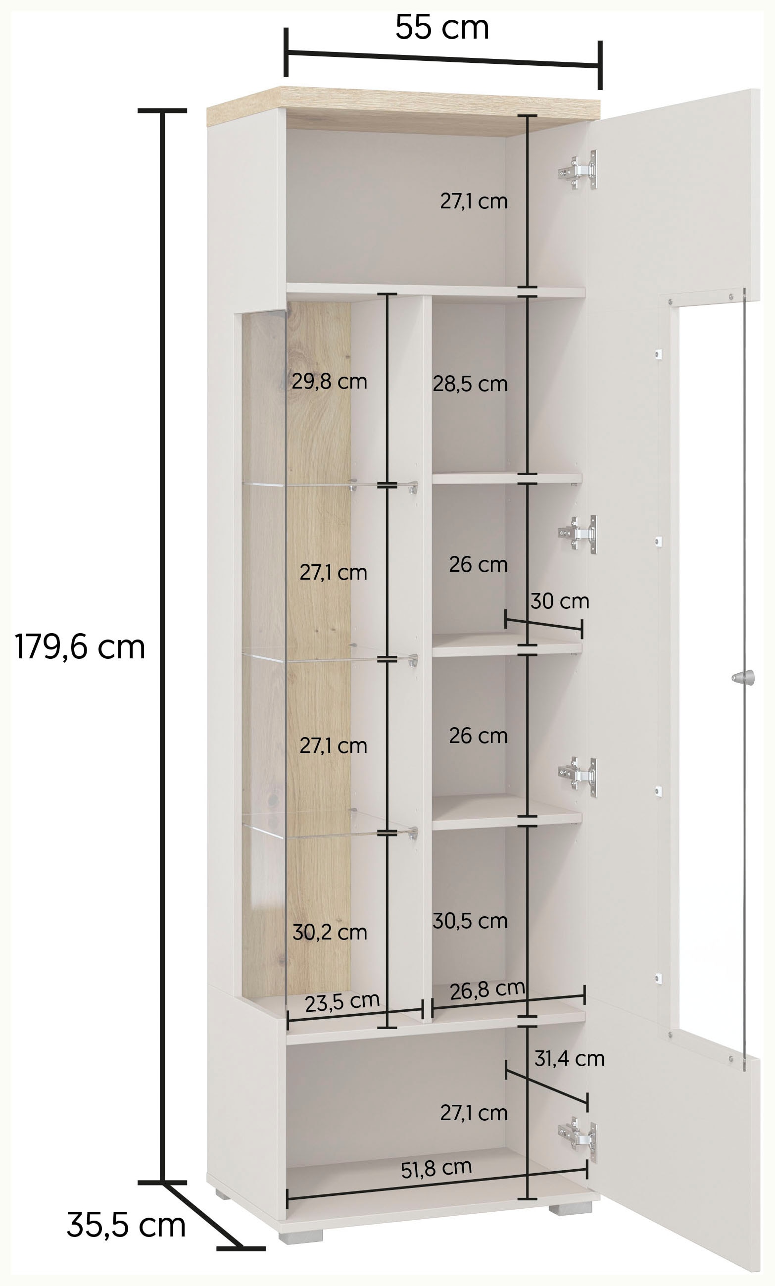 Home affaire Vitrine »Serio« Breite 55 cm