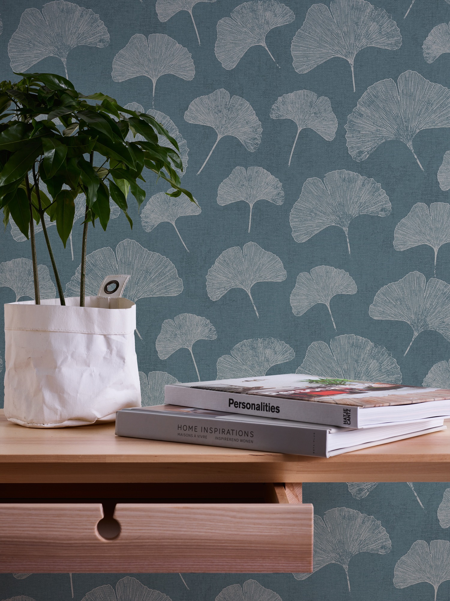 A.S. Création Vliestapete »Ginko Blatt Tapete«, matt-gemustert-neutral, Tapete Floral Blättertapete Tapeten Wohnzimmer Schlafzimmer Küche Flur