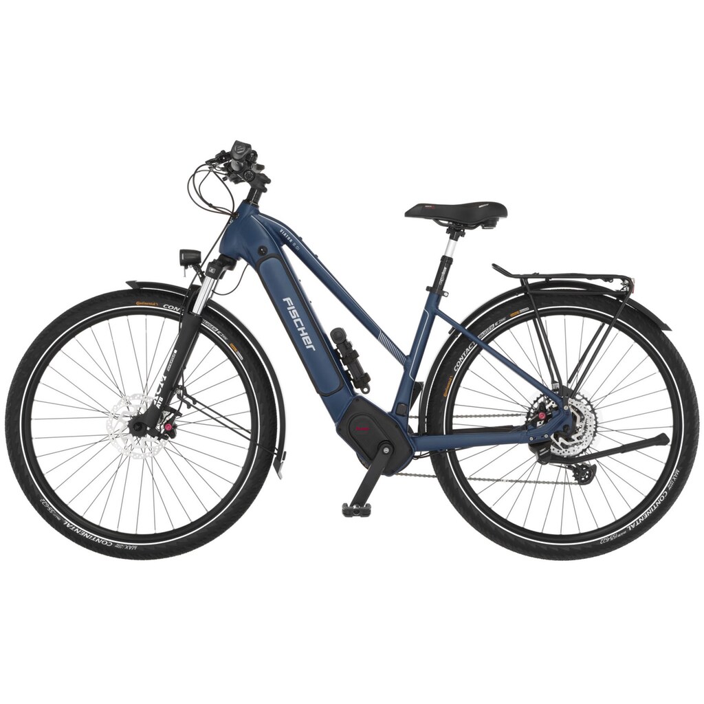 FISCHER Fahrrad E-Bike »VIATOR 8.0i Damen 43«, 12 Gang, SRAM, Eagle SX, Mittelmotor 250 W, (mit Akku-Ladegerät-mit Werkzeug-mit Faltschloss)