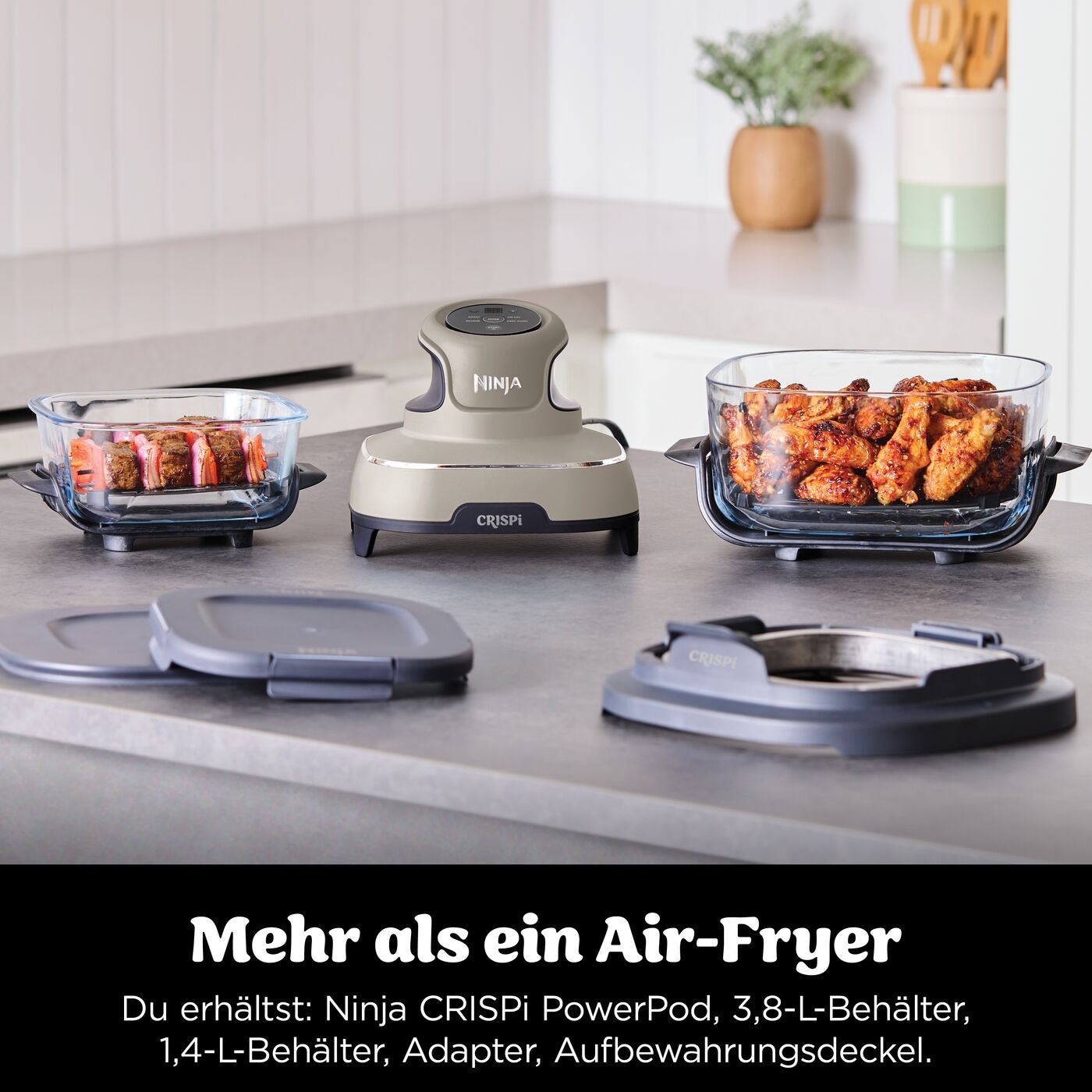 NINJA Heißluftfritteuse »CRISPi 4-in-1 Cyber Space - FN101EUGY« 1700 W tragbar